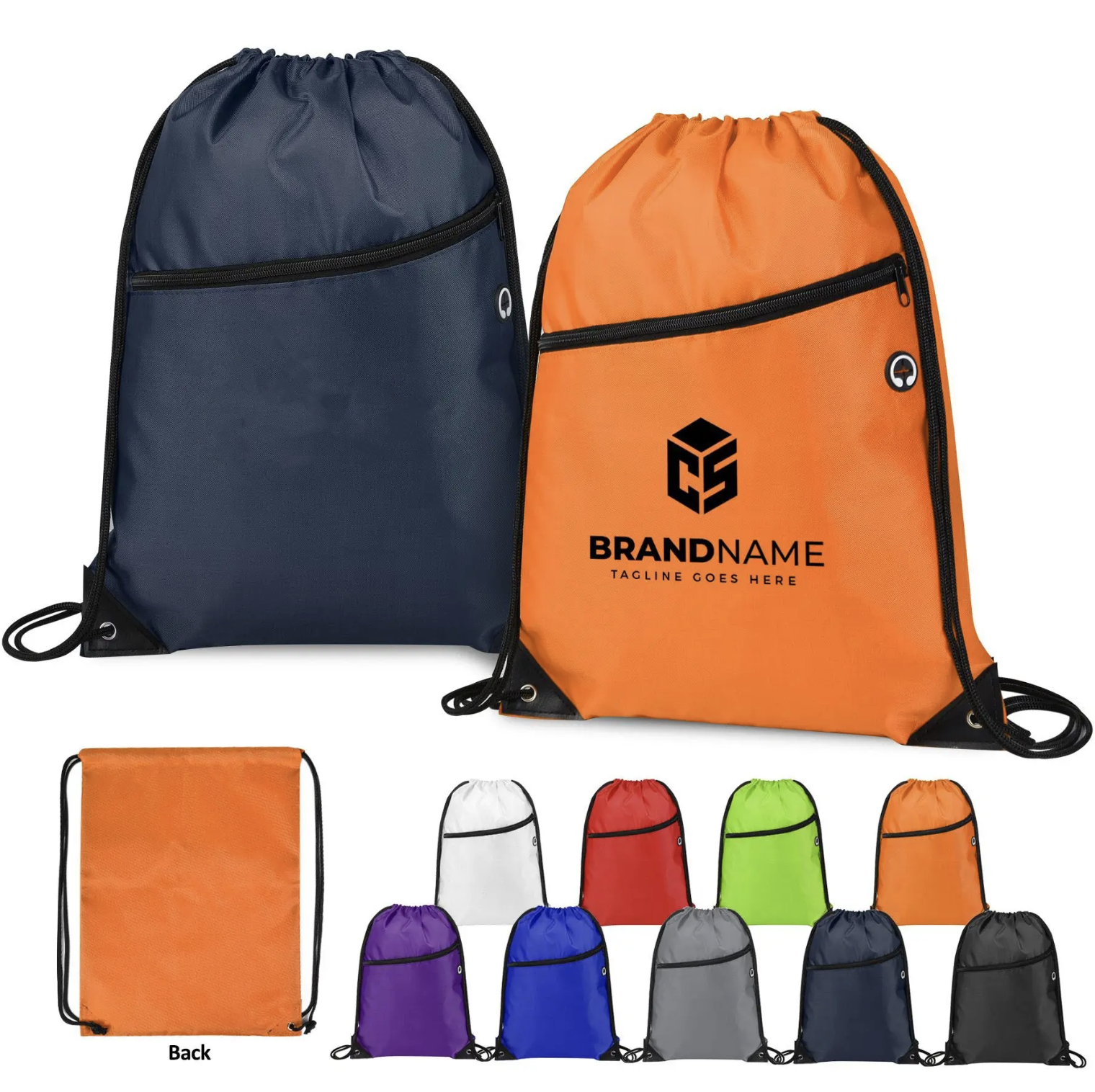 Drawstring Bag Backpack With Front Zipper 4