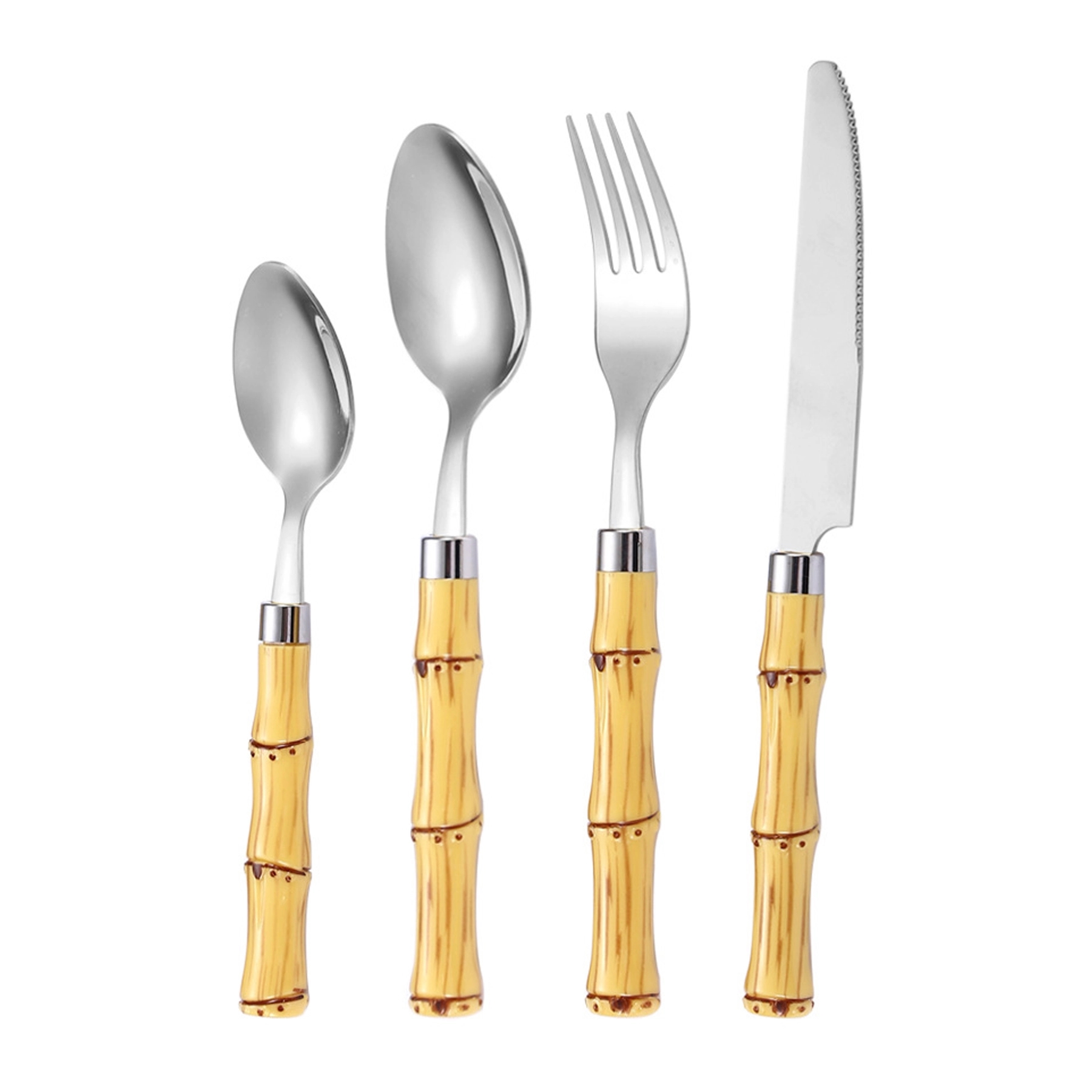 Silverware Set Stainless Steel Cutlery Wood Handle Retro Sty 7