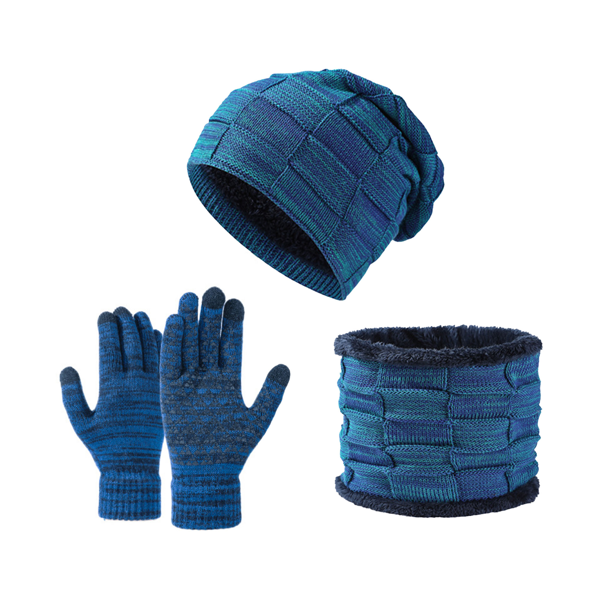 Winter Knitted Beanie Hat ,Scarf & Gloves Set 4