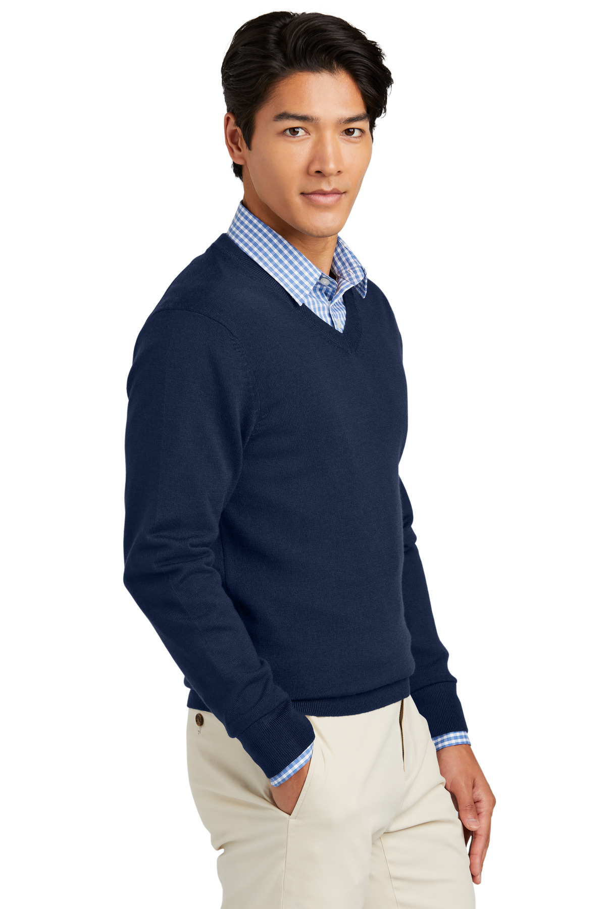 Brooks Brothers Washable Merino V-Neck Sweater BB18410 21