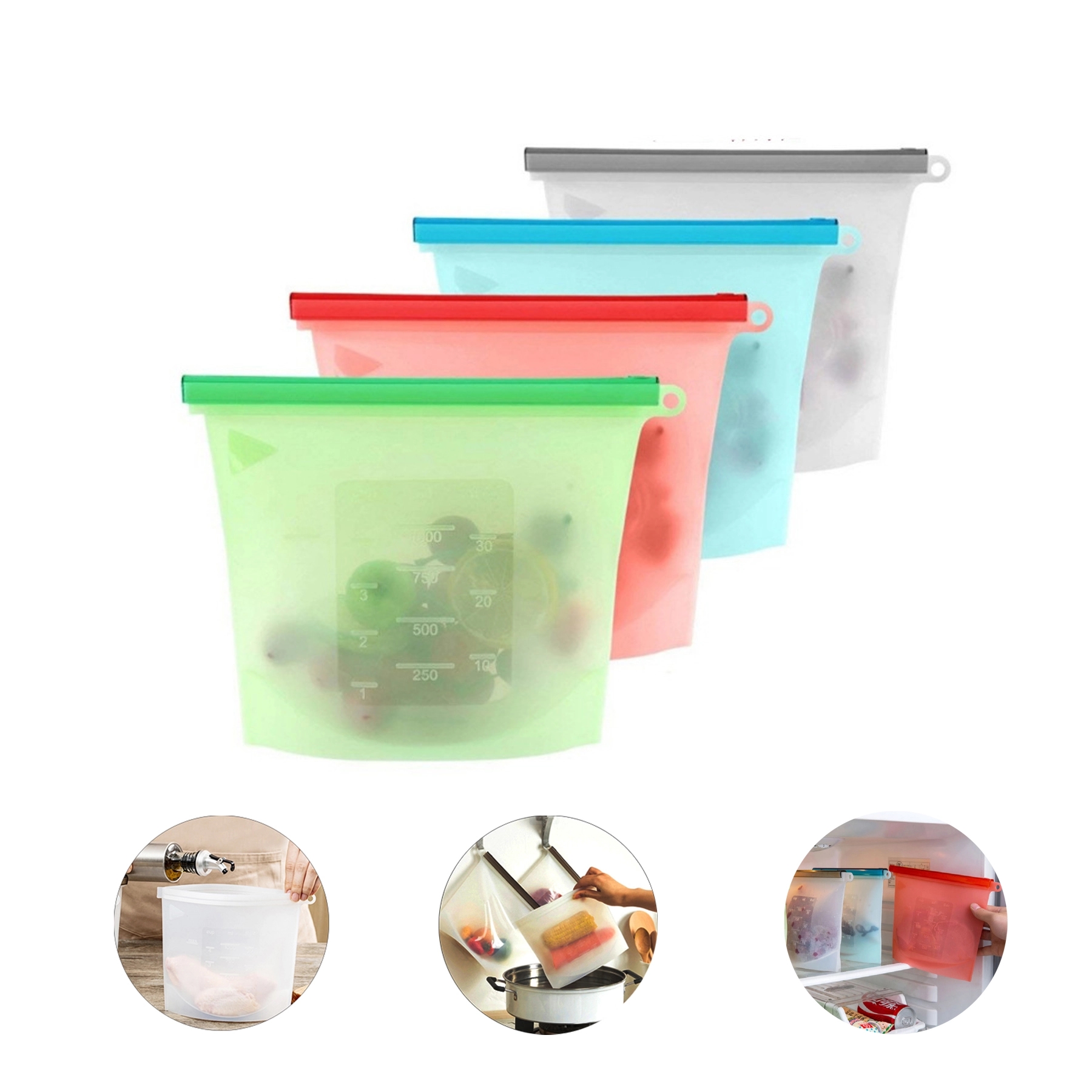 30oz Reusable Silicone Food Storage Bags 2