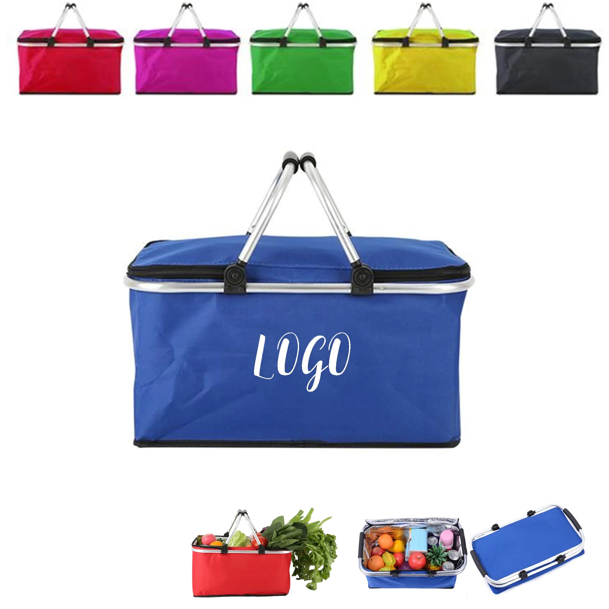 Foldable Picnic Basket With Lid 2