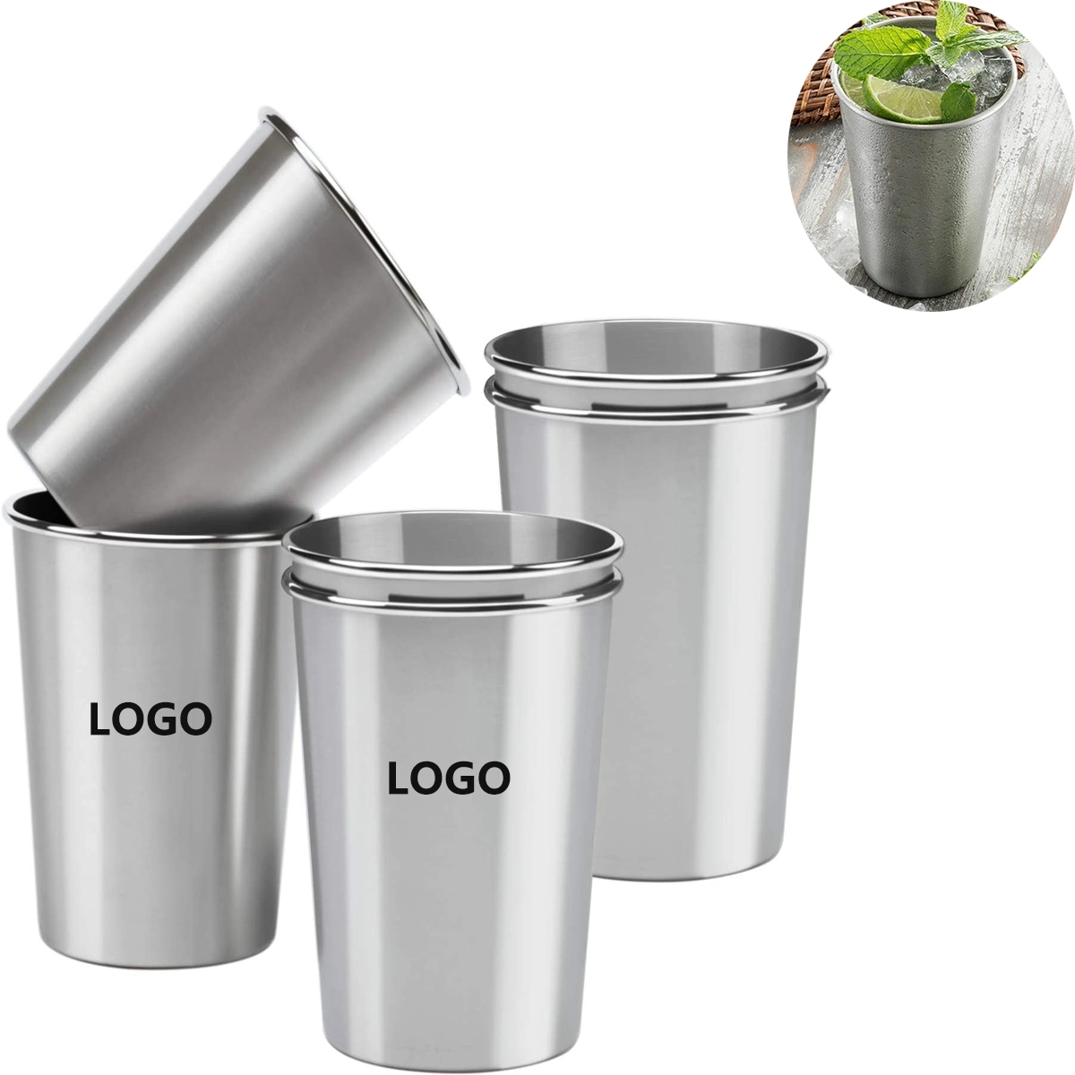 16 Ounce Stainless Steel Pint Cups 1