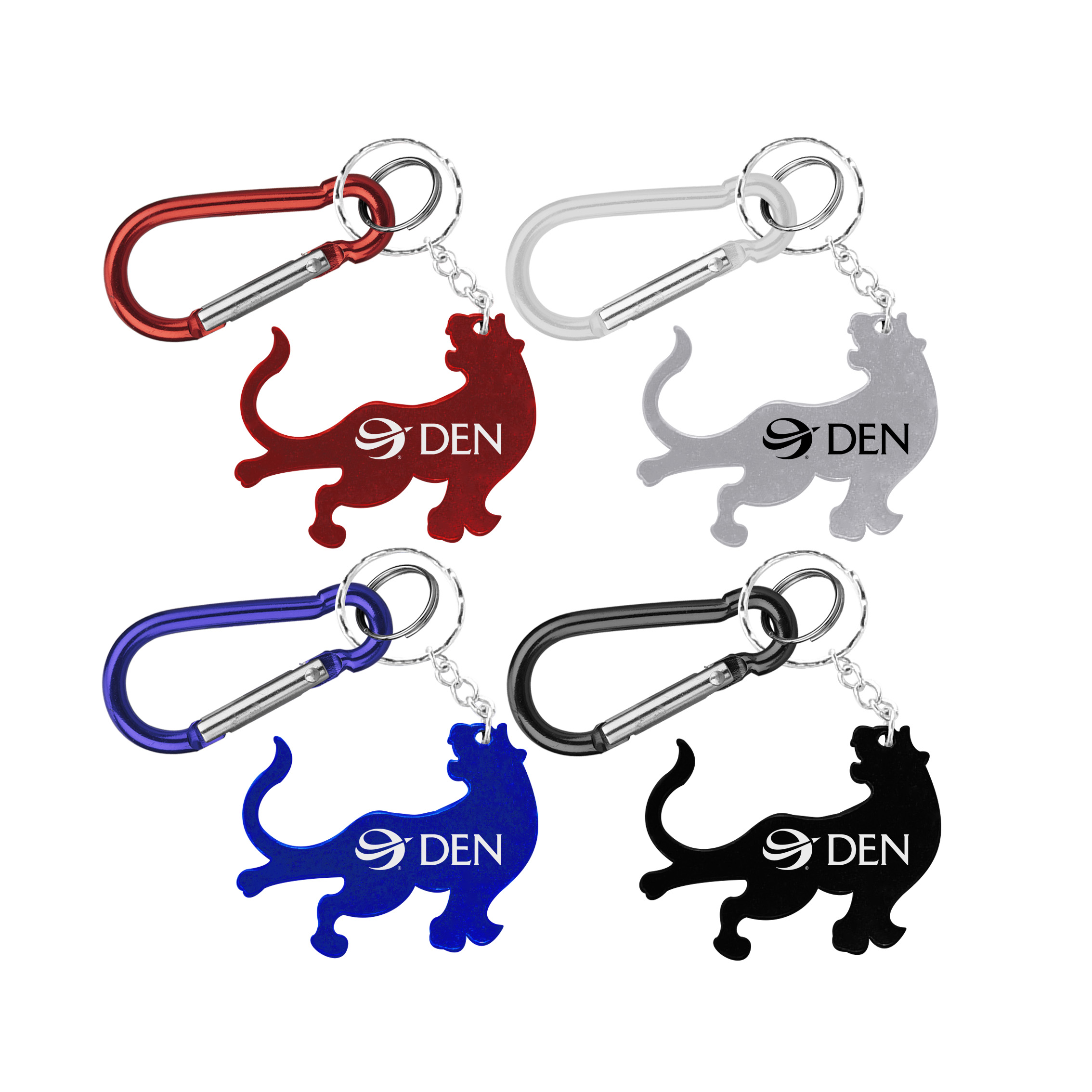 Tiger / Leopard shape bottle opener with key chain & Carabiner 1