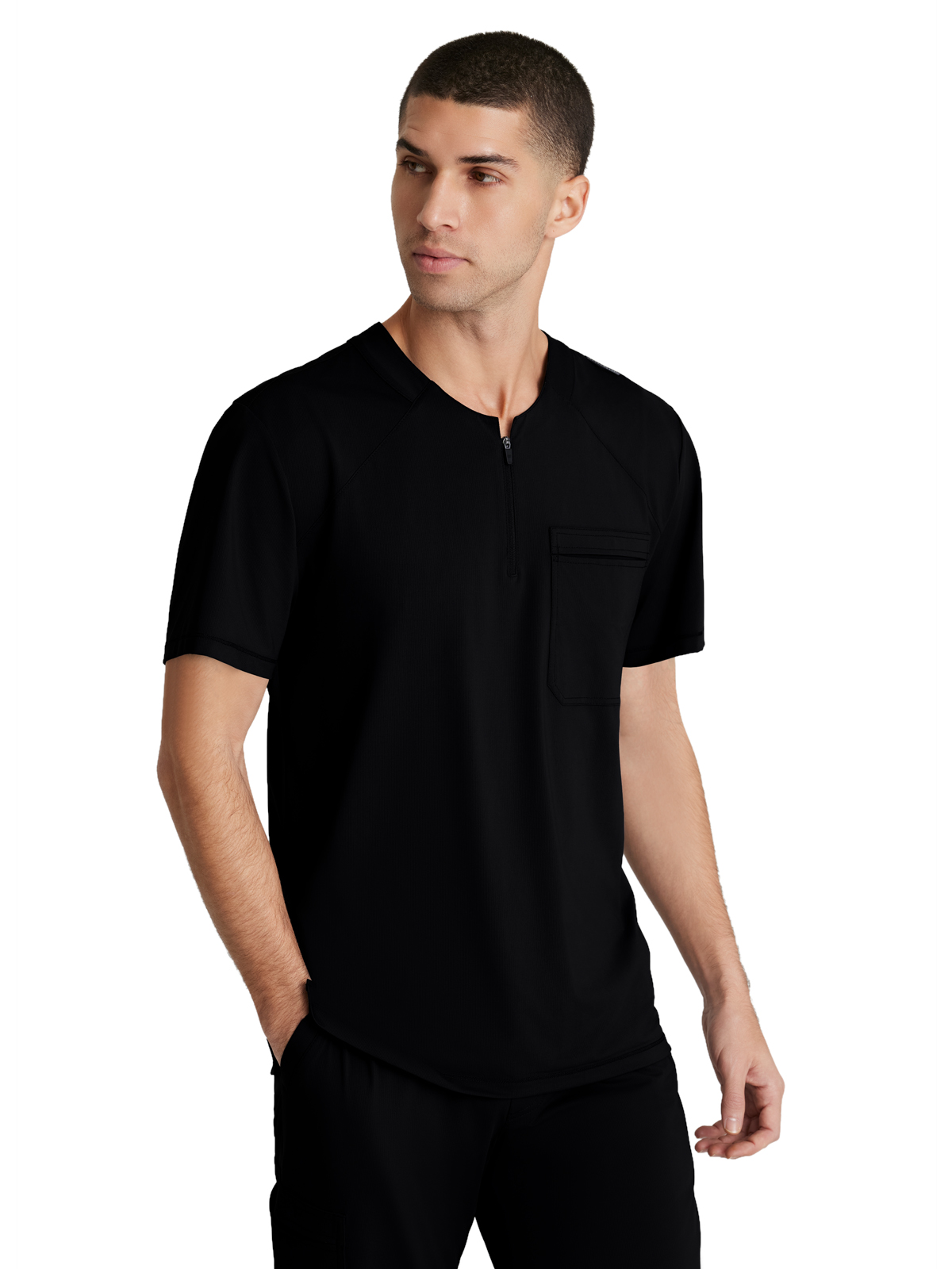 Skechers Slip-Ins - Men's One-Pocket Curved Neck Flex Scrub Top 20