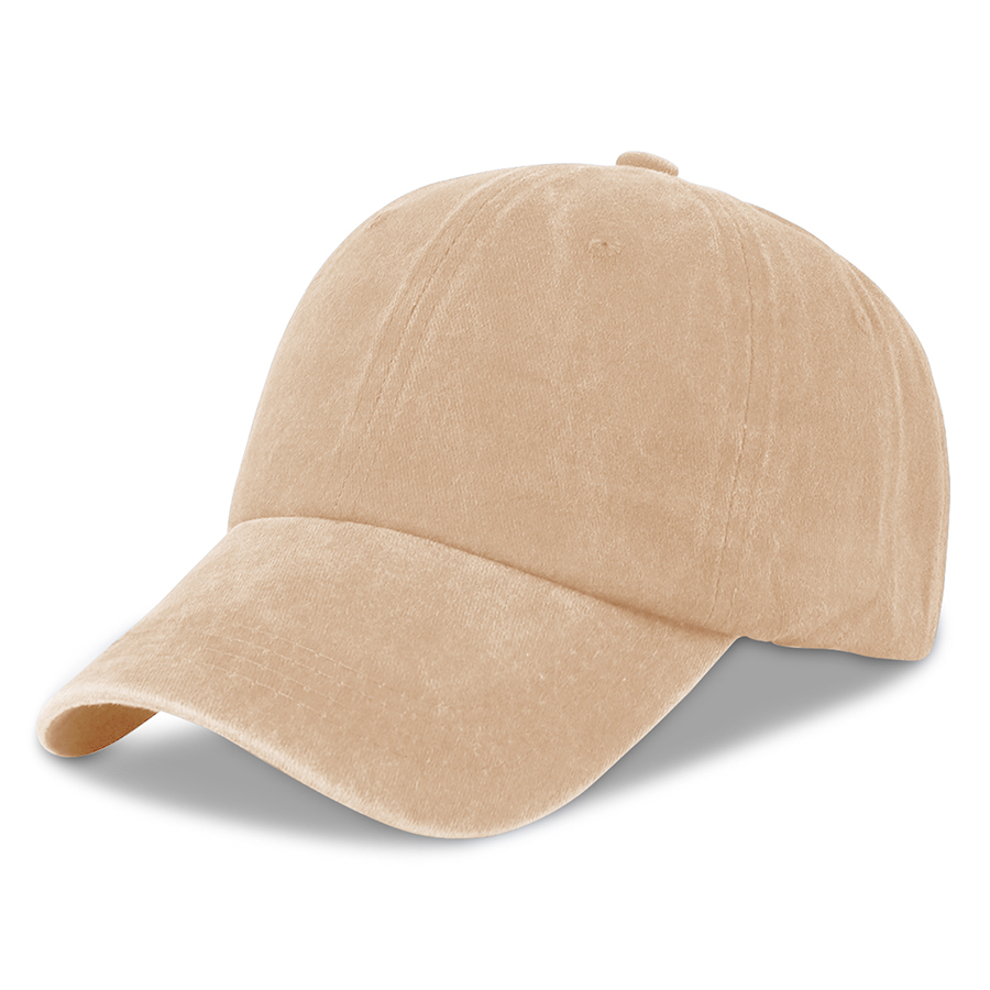 Stock Washed Cotton 6-Panel Baseball Cap w/ D-Ring Metal 34