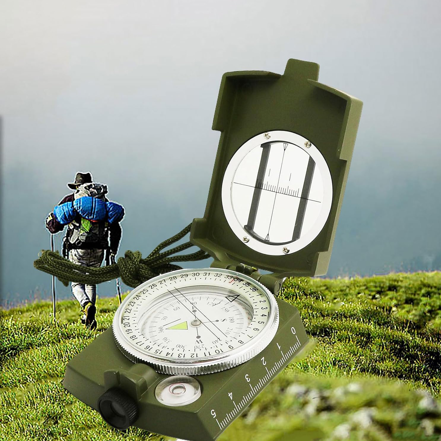 Survival Lensatic Hiking Compass 3