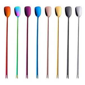 2 In 1 Dual Head Stainless Steel Fork And Square Spoon 5