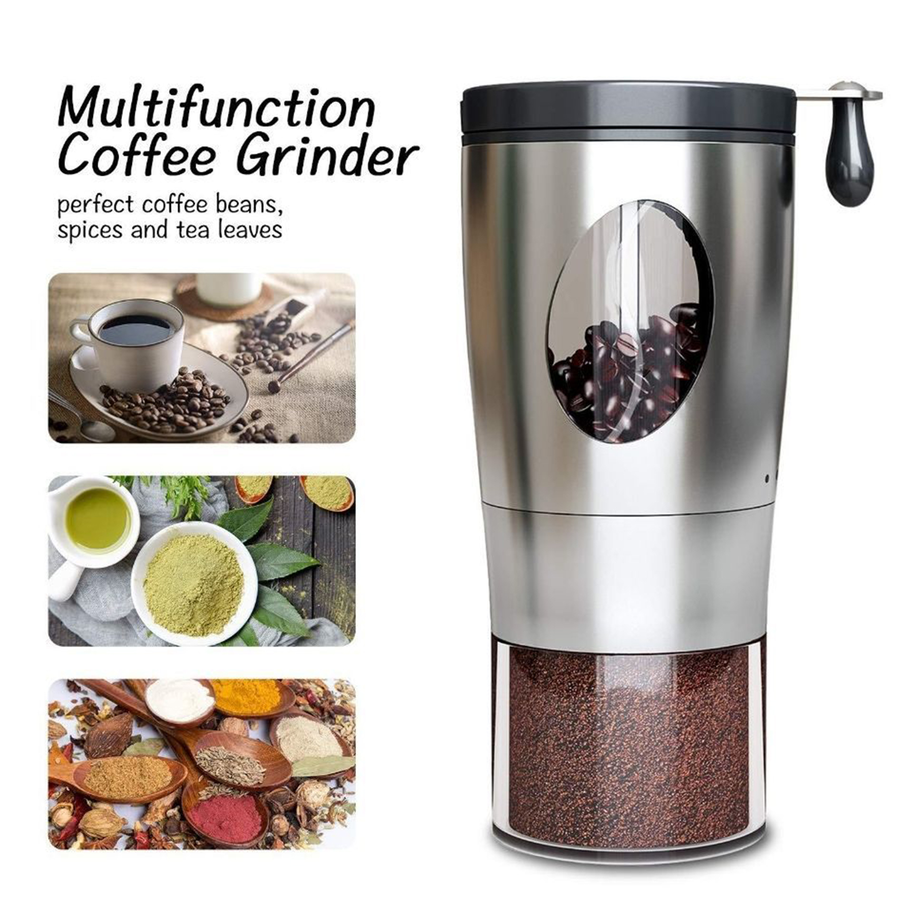 Portable Stainless Steel Hand Bean Grinder Coffee Mill 4