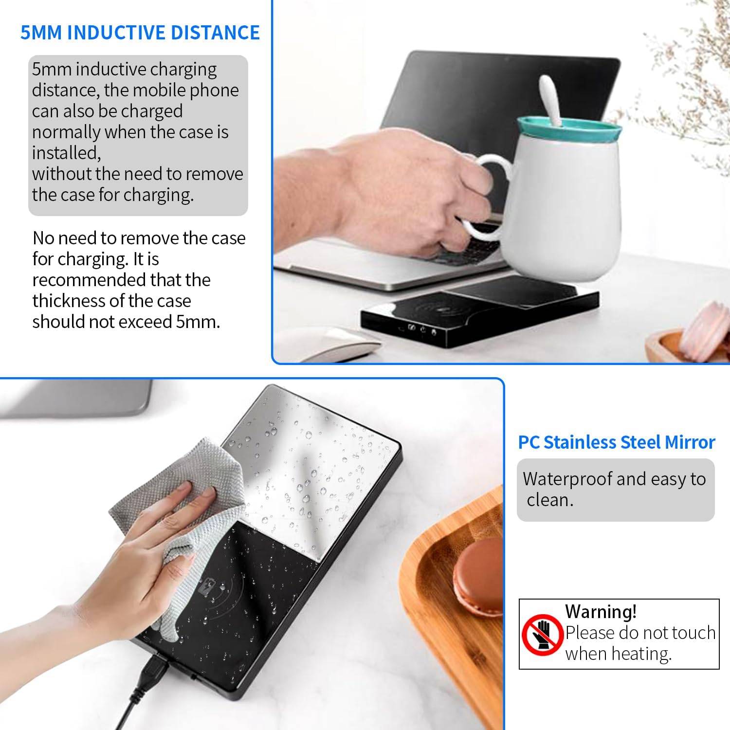 Electric Beverage Warmer Wireless Fast Charge 4