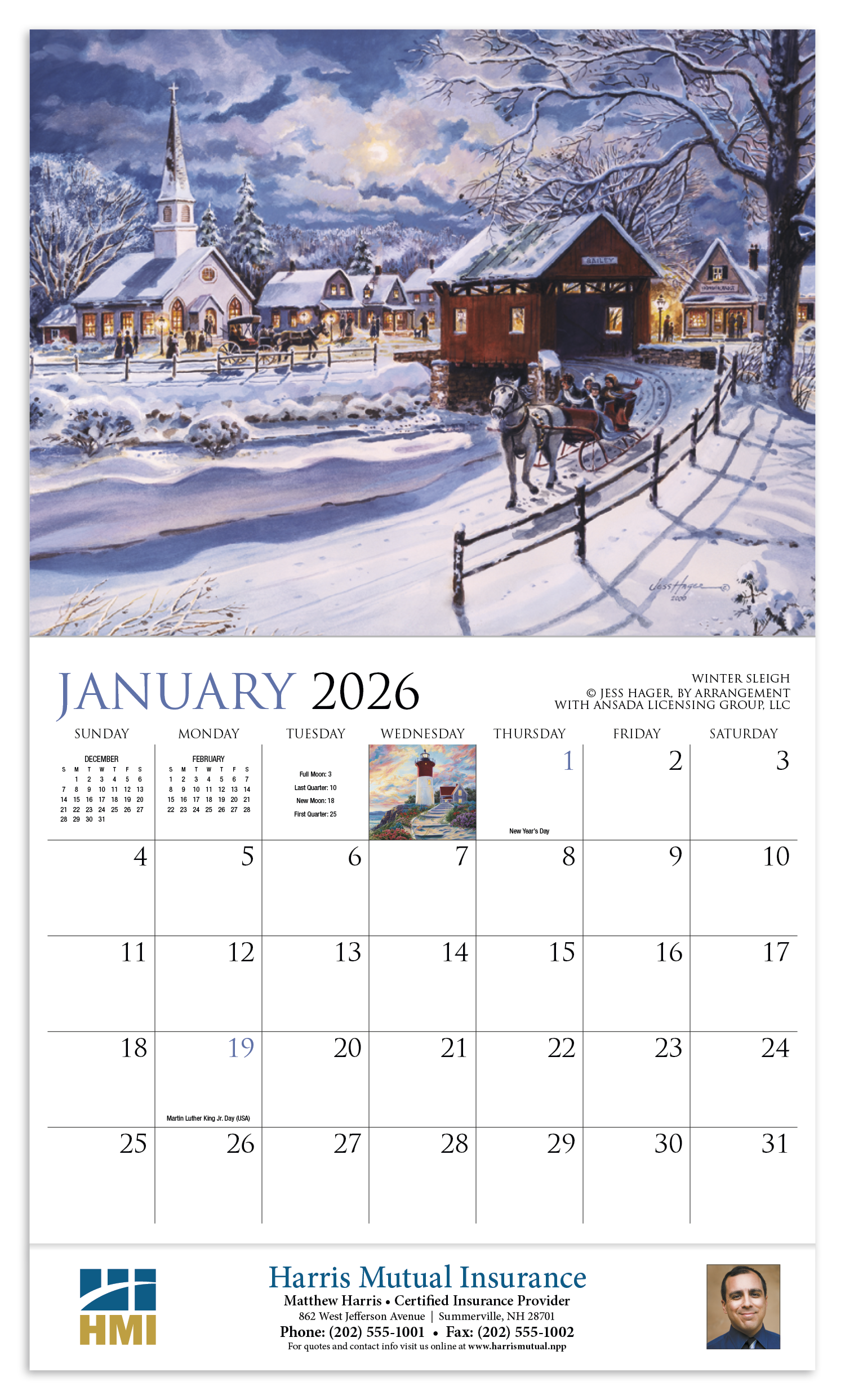 HotLine® Products Back Home Appointment Calendar - Stapled 45