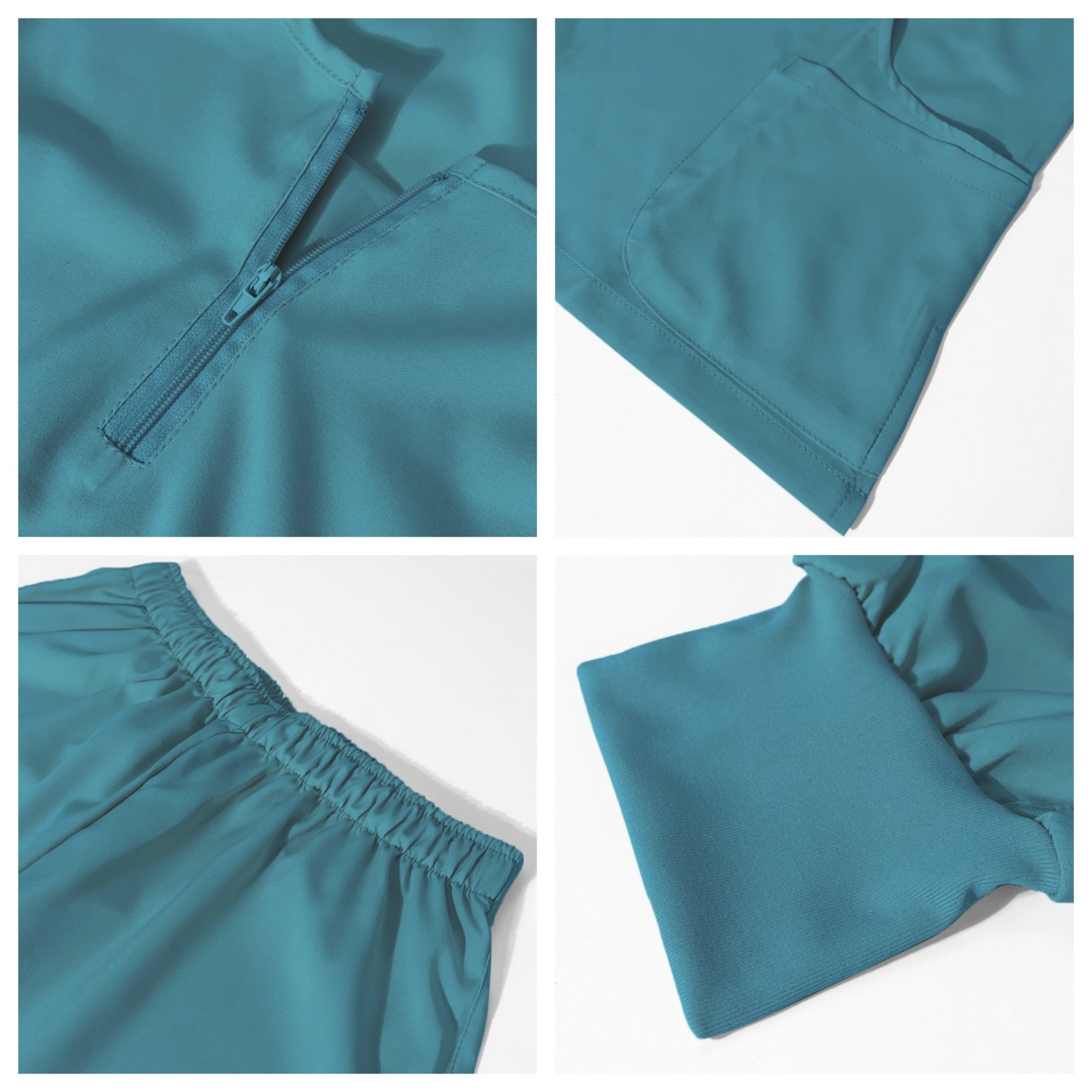 Notched V Neck Scrubs Set For Women 4
