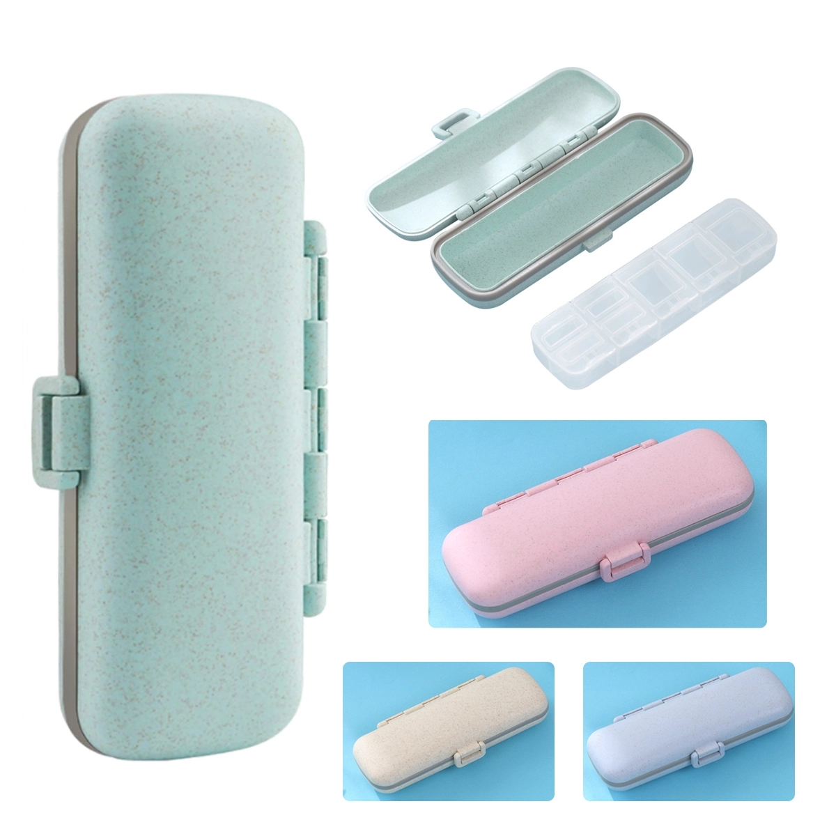 Wheat 7-Compartment Pill Case 3