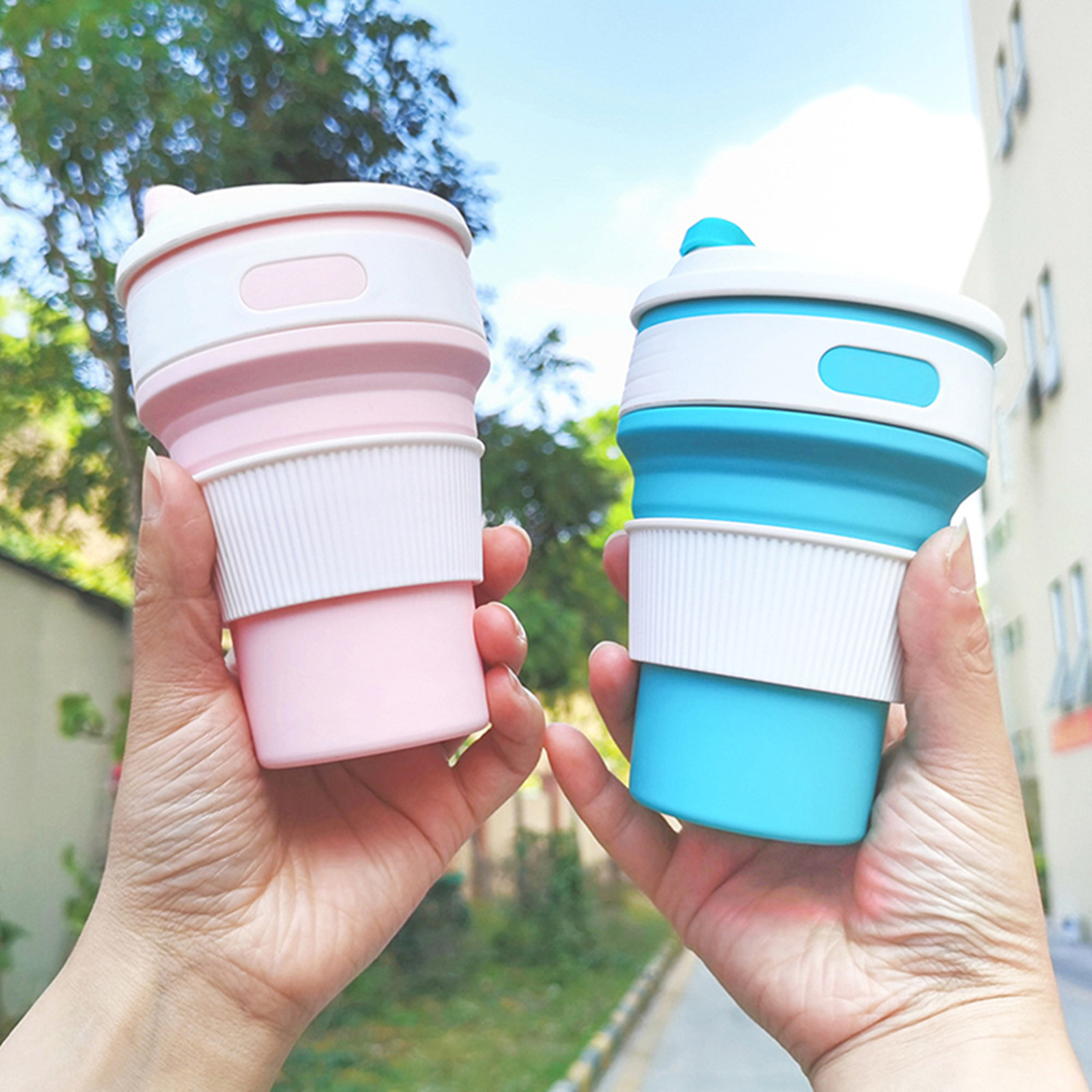 12oz Silicone travel Folding coffee/water Cup 7