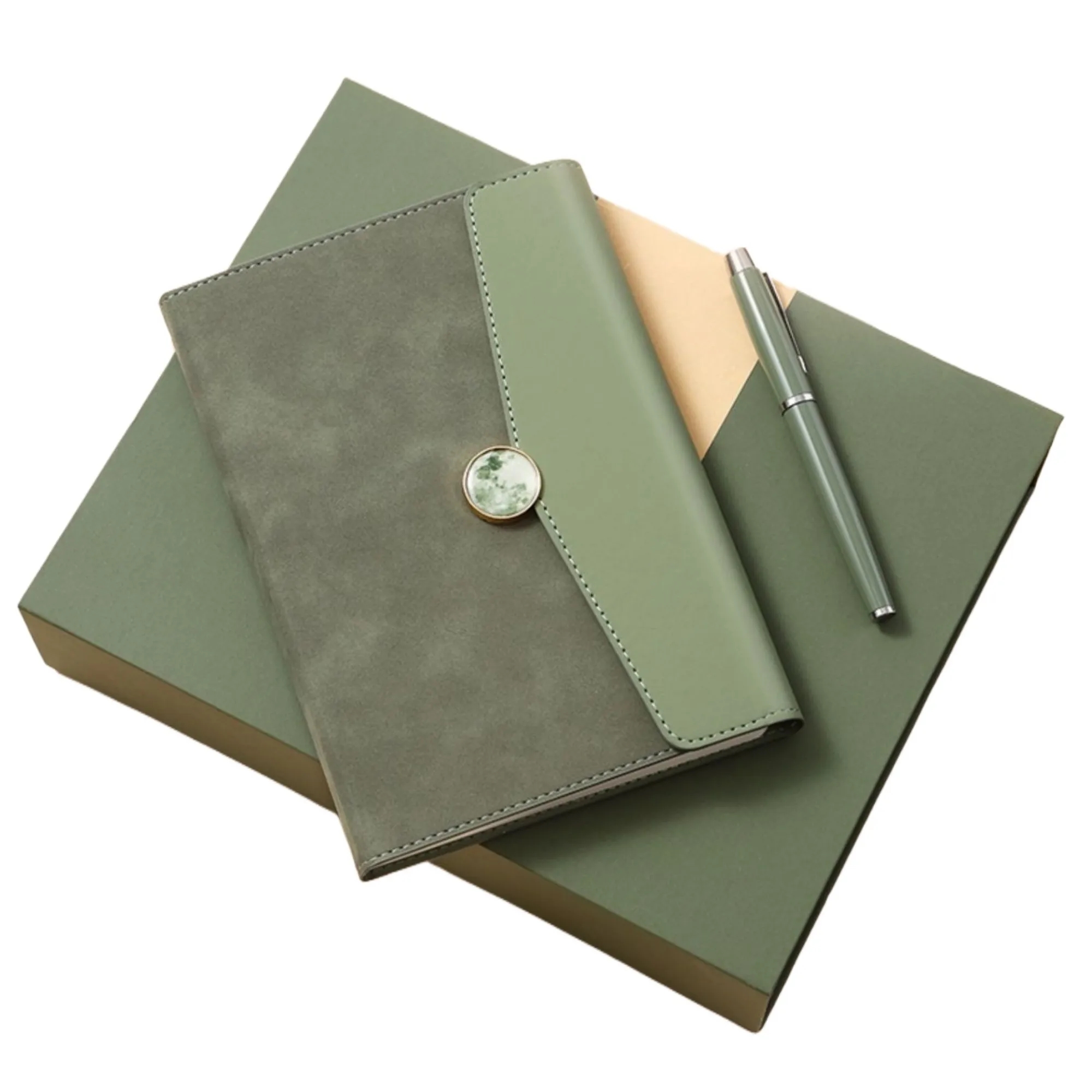 Deluxe Leather A5 Notebook And Pen Gift Set 5