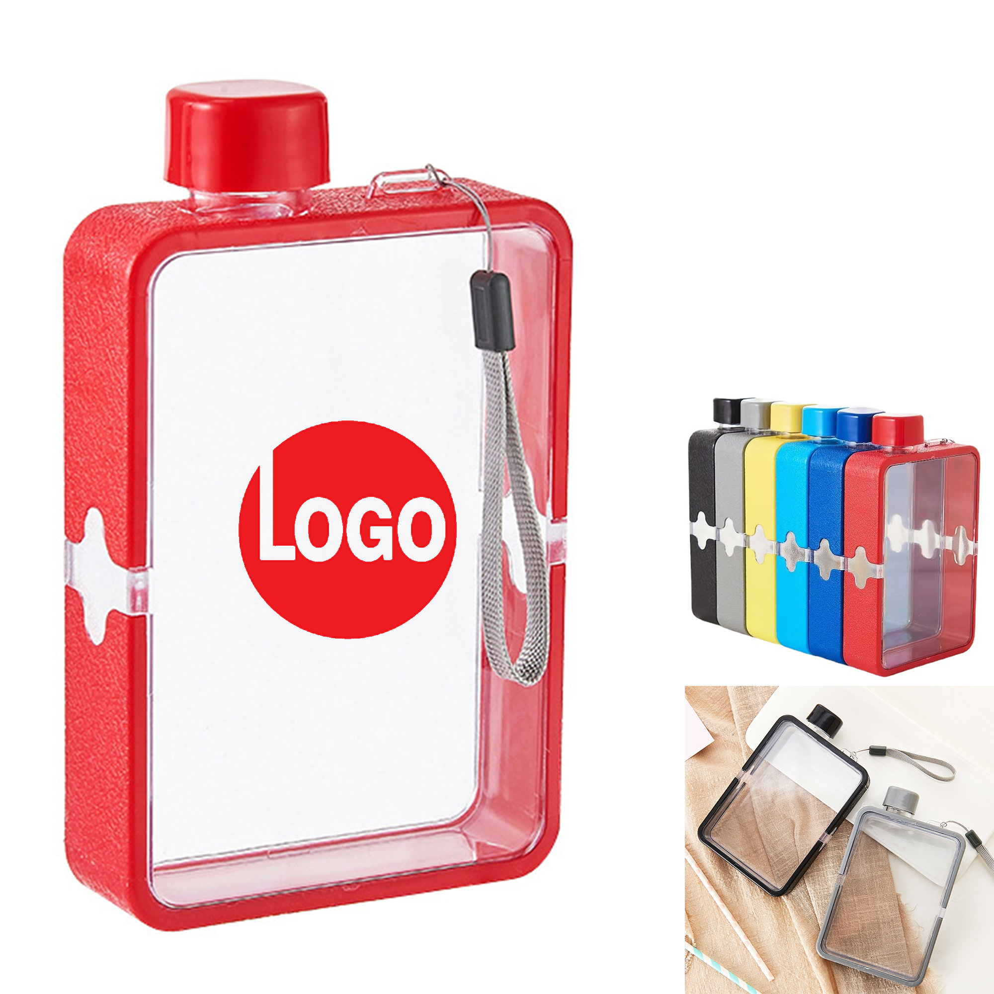 13oz A5 Notebook Transparent Water Bottle 1