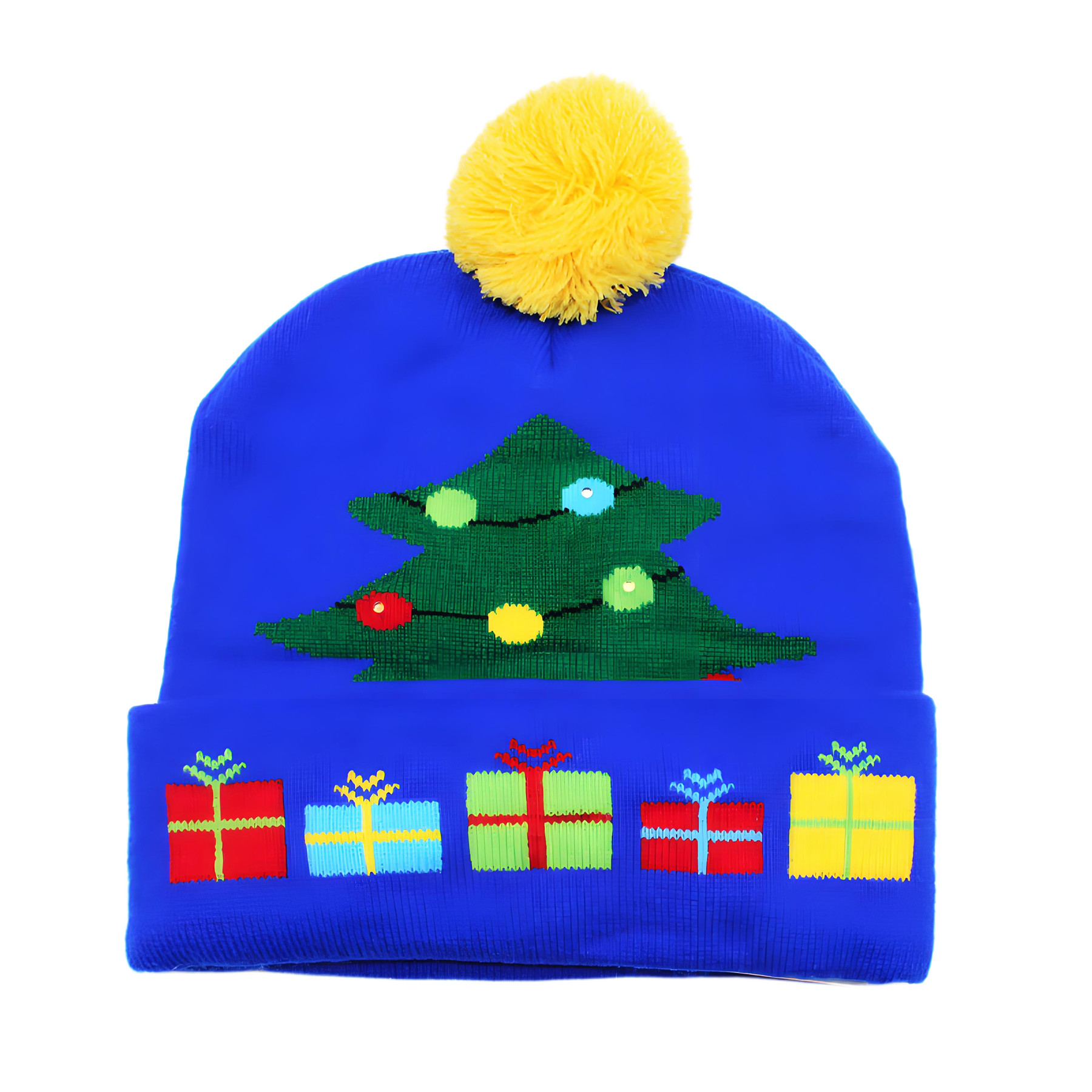 Winter Jacquard Knitted Beanie Hat With Pom 4