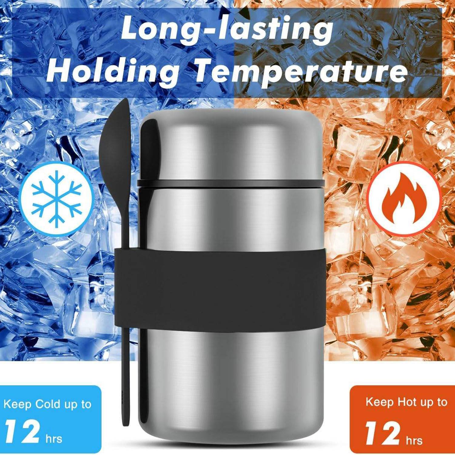 13oz Stainless Steel Stew Beaker w/ Spoon 3