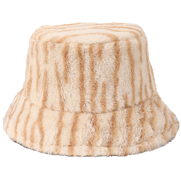 Stock Print Faux Fur Bucket Hat with Custom Logo 9