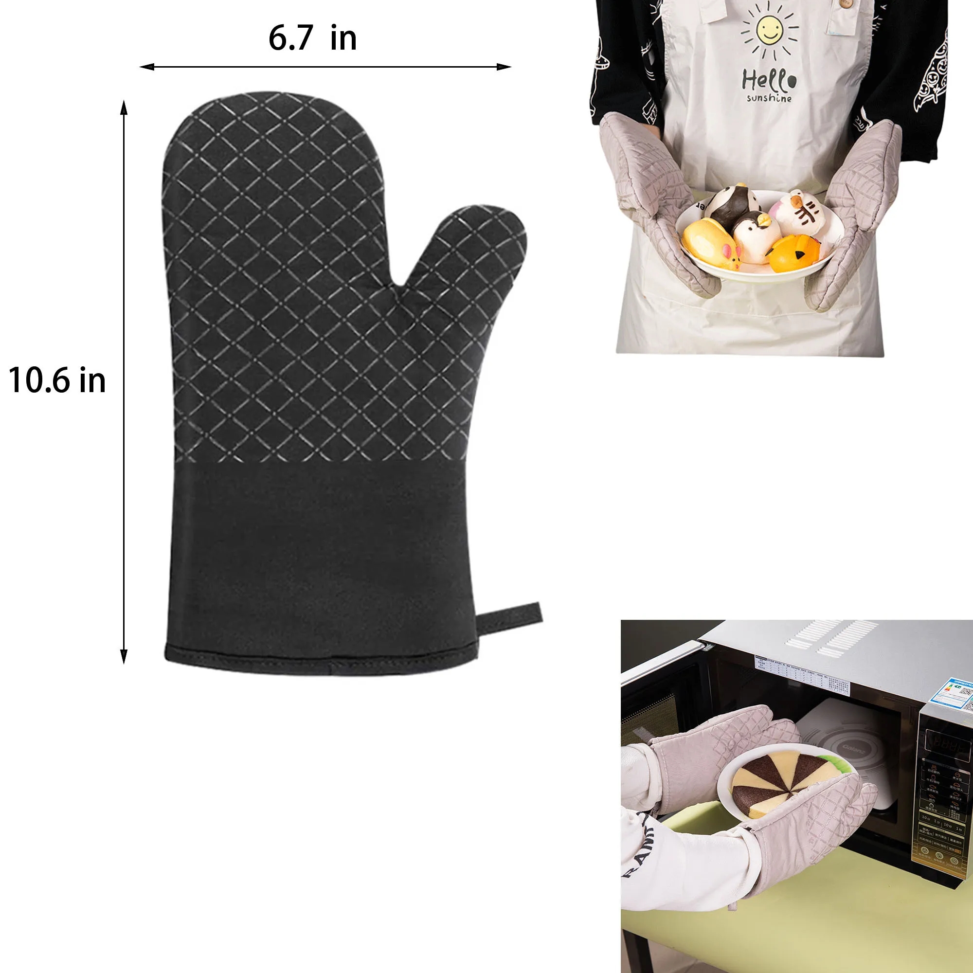 Silicone Non-Slip Long Oven Mitts 10