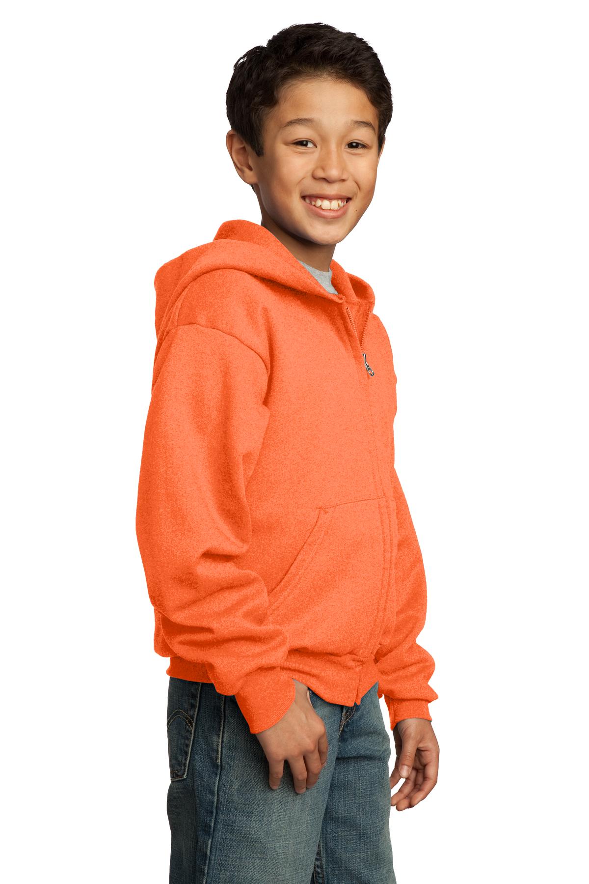 Port & Company® Youth Core Fleece Full-Zip Hooded Sweatshirt 90