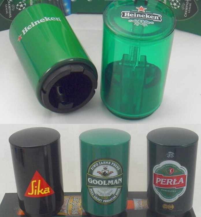ABS Plastic Cylinder Shape Automatic Bottle Opener with Magnet 1