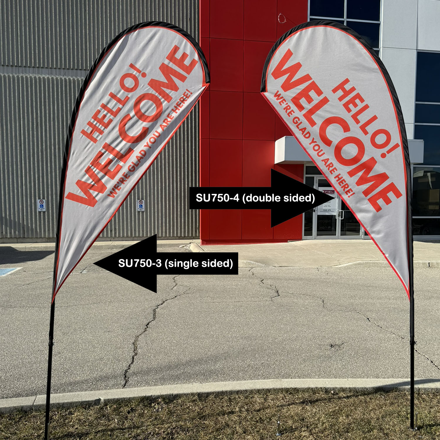 48 Hr Quick Ship - 9' Small Tear Drop Flag Kit, Full Color Graphics Double Sided, Spike and Bag 5