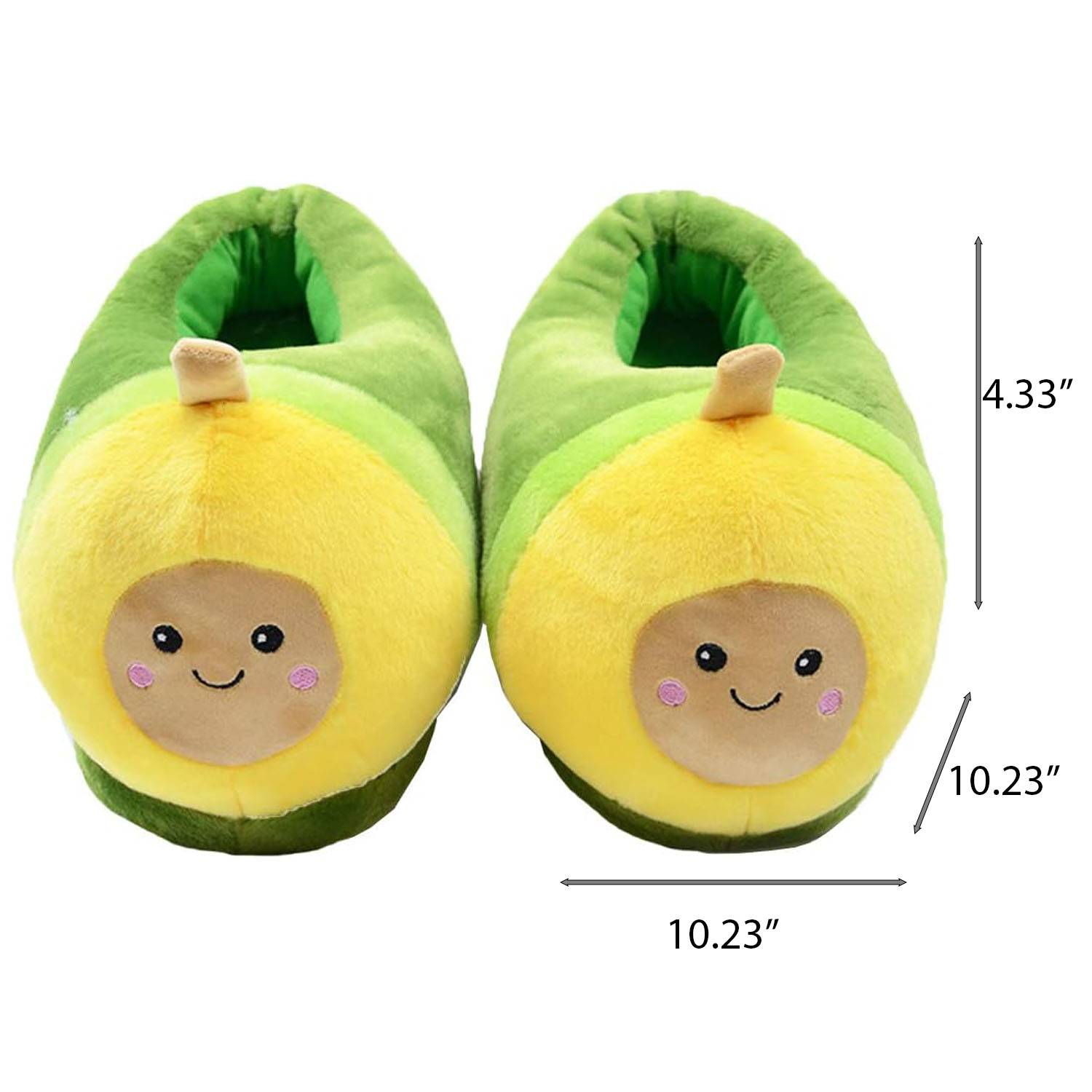 Cartoon Avocado Plush Slippers House Shoes 3