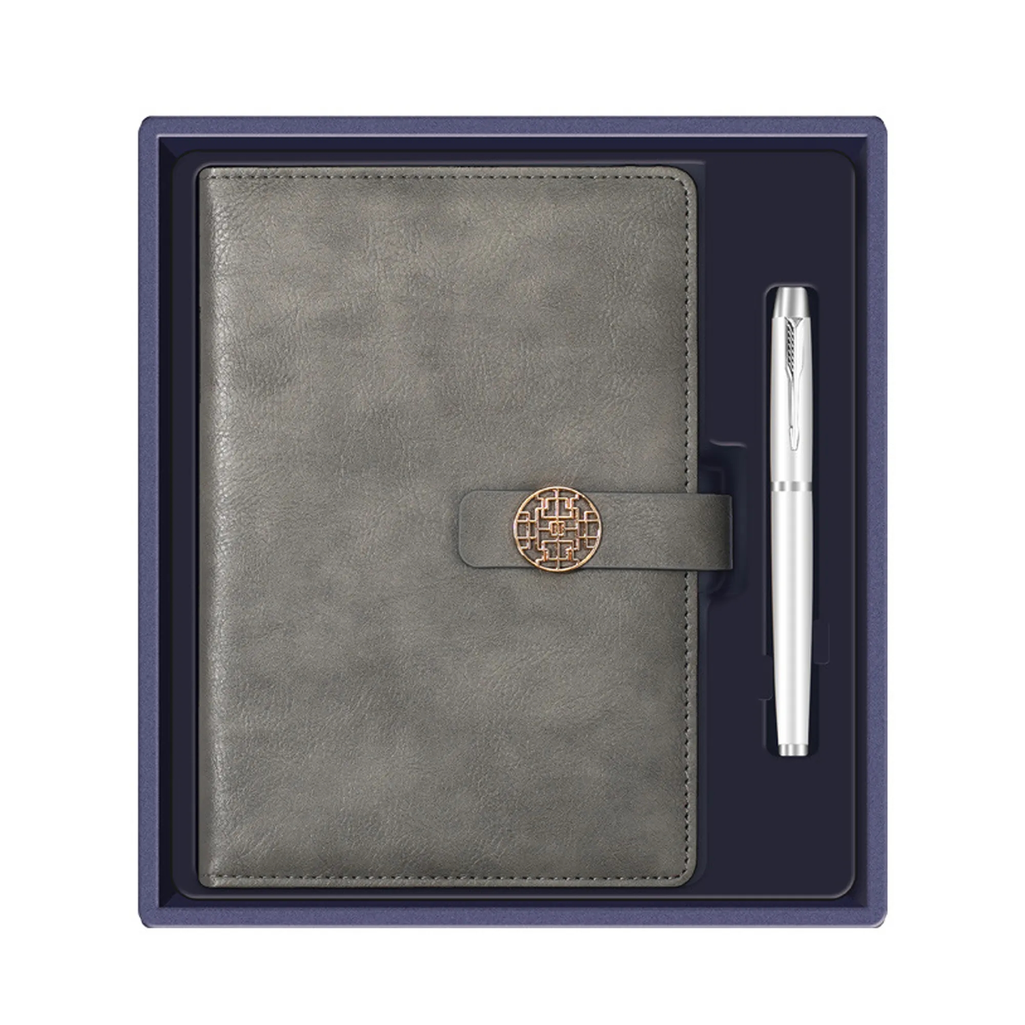 Hardcover Leather A5 Notebook With Deluxe Pen Gift Box 2