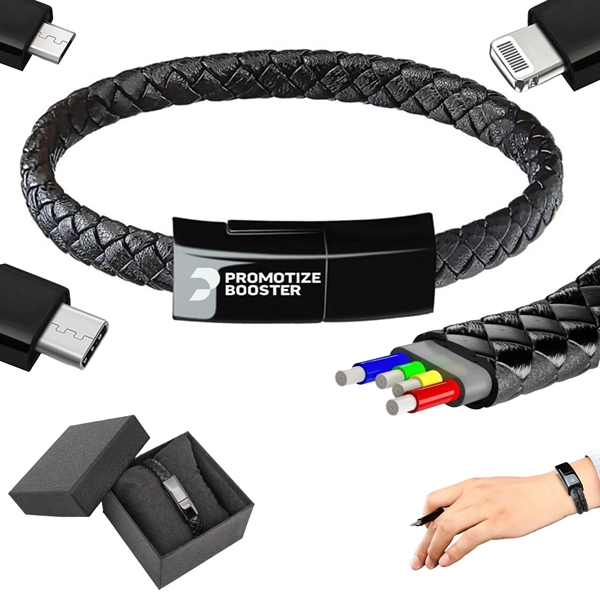 Leather Braided Cords Bracelet Charger