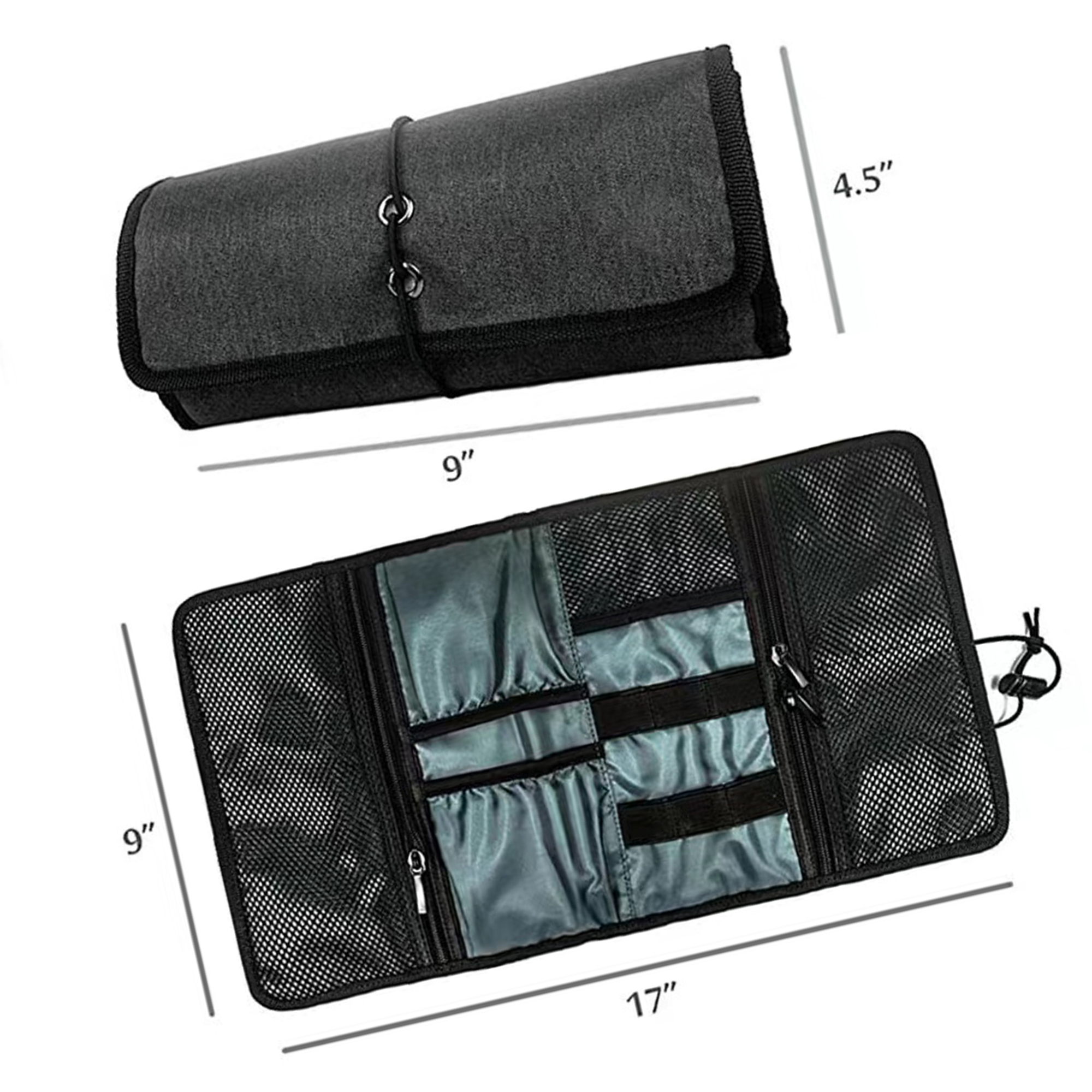 Folded Canvas Cable Organizer Bag 2