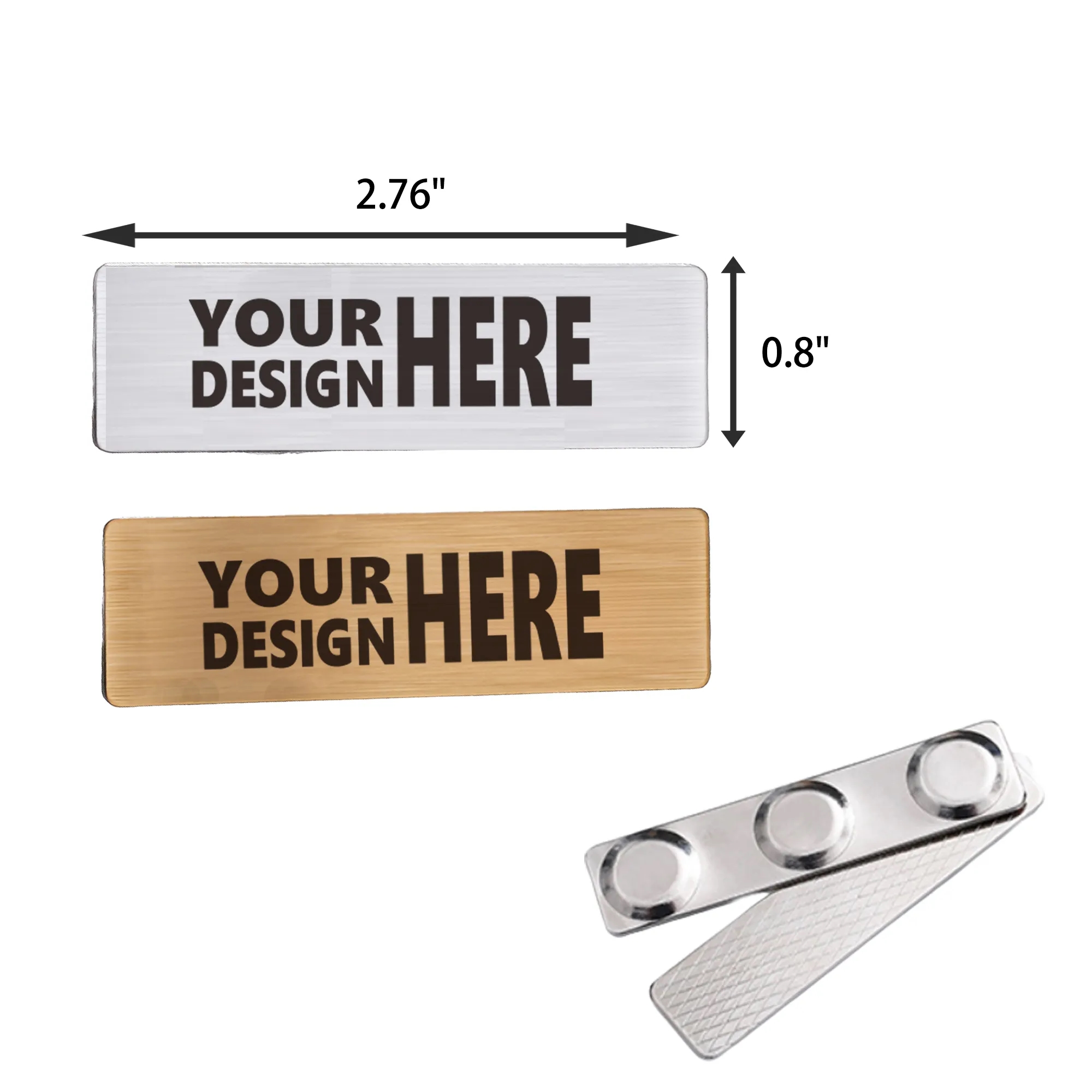 MOQ 20 PCS Stainless Steel Magnetic Name Tag 1