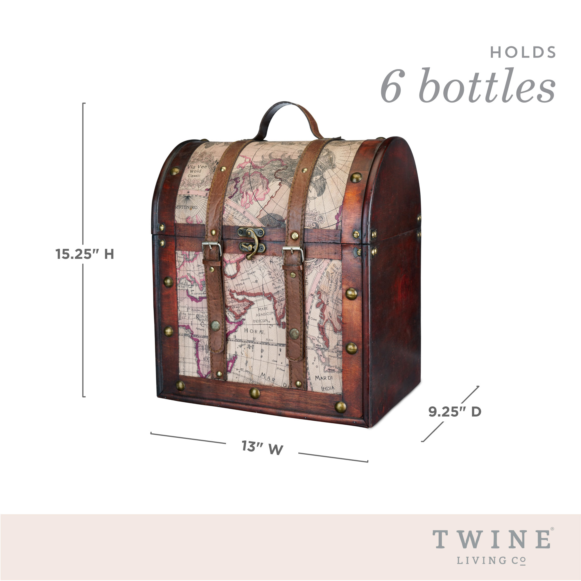Twine Living® 6 Bottle Old World Wine Box 5