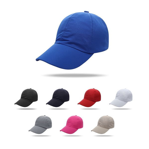 Stock Solid Color Quick Dry Poly 6 Panel Cap, Elastic Back 11