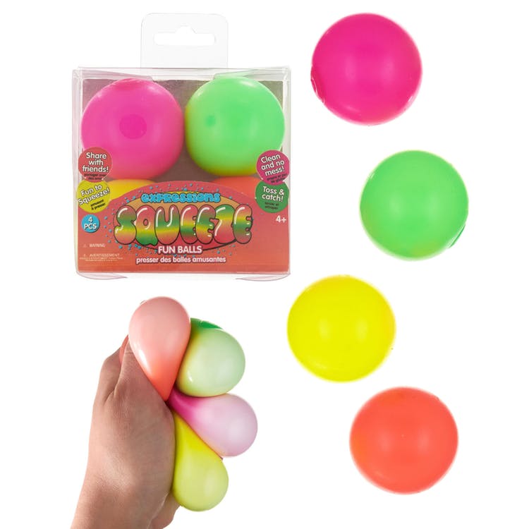 Squeeze Sensory Balls - 4 Pack Neon 1