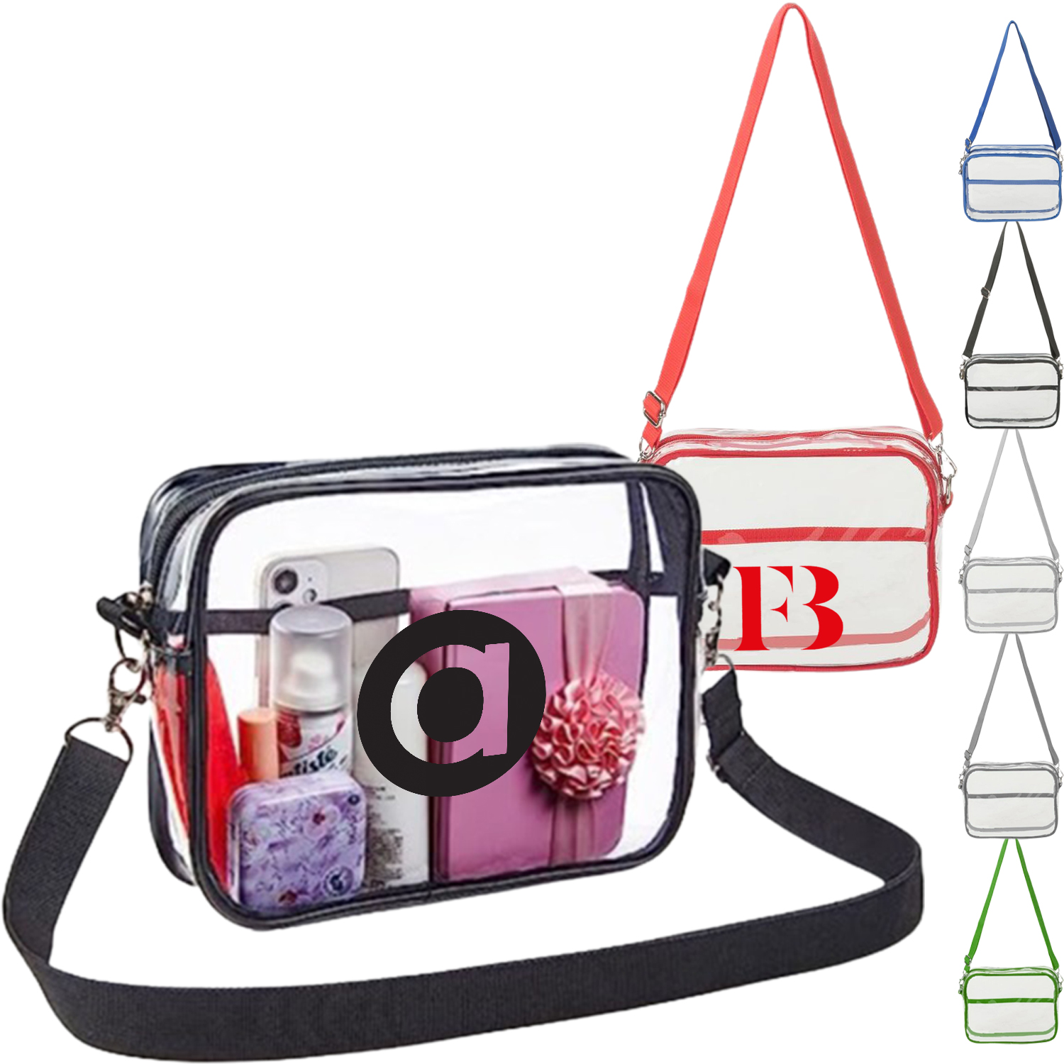 Clear PVC Transparent Crossbody Shoulder Messenger Bag 4