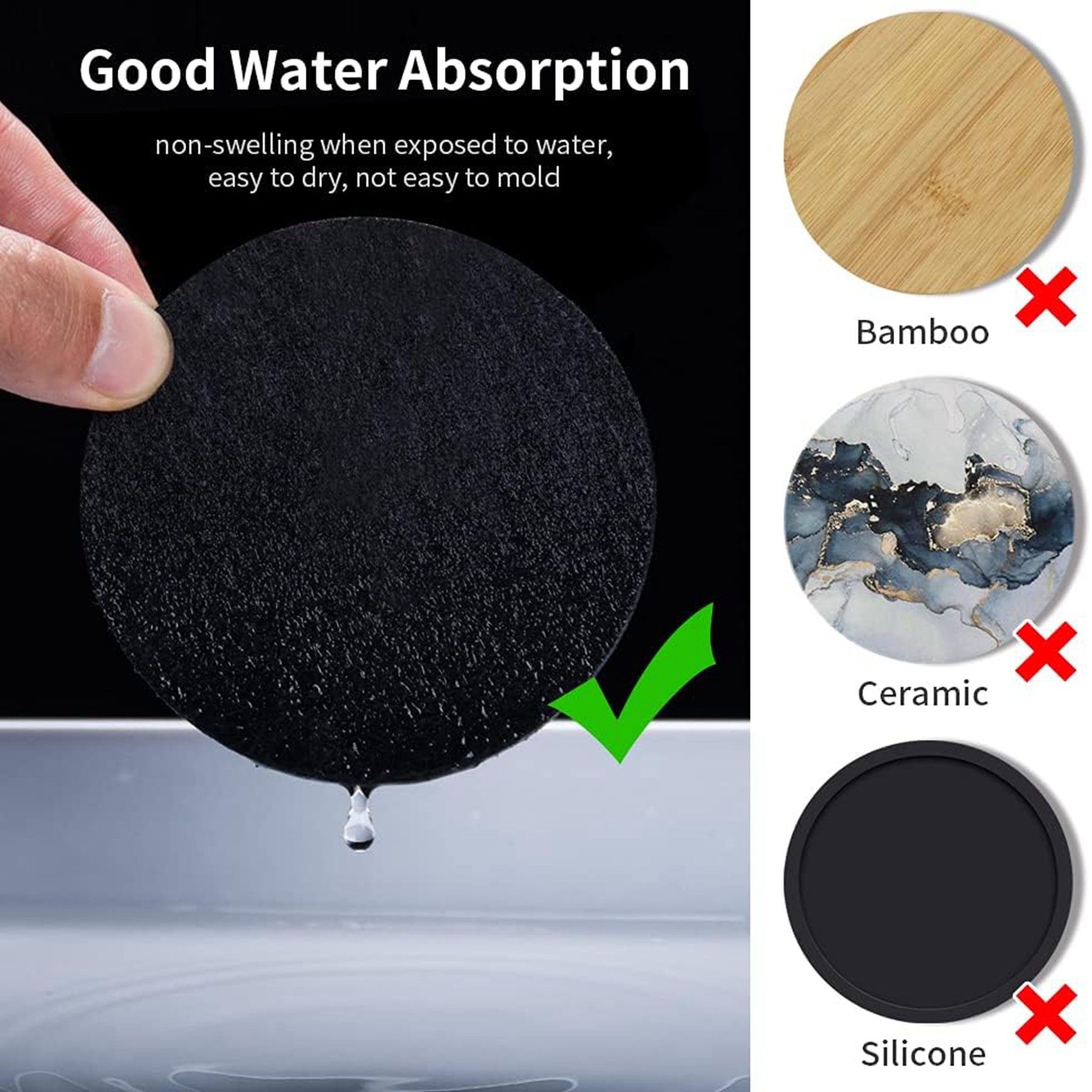 High Quality Round Felt Drink Coasters 6