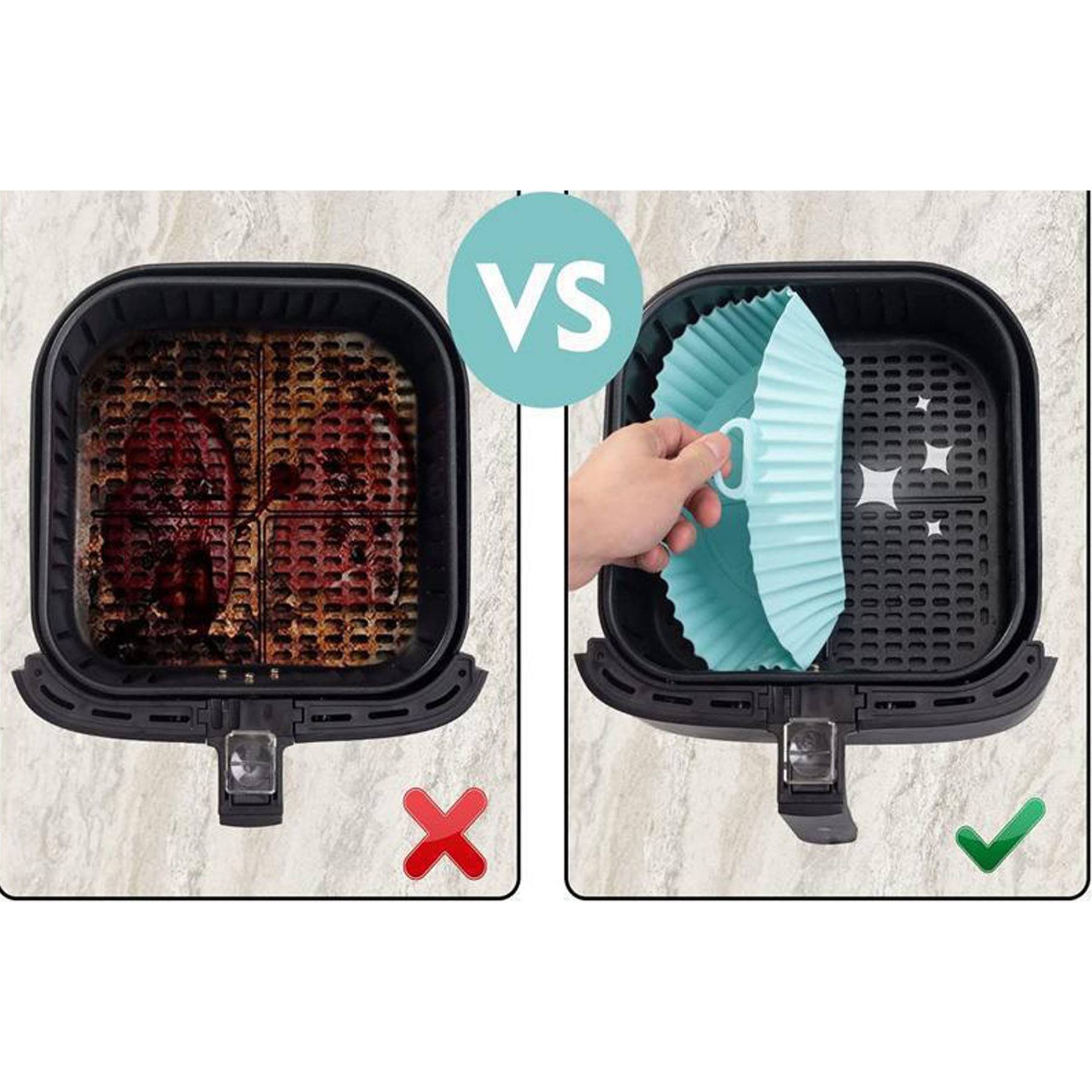 Silicone Liner Reusable Air Fryer Pot 6