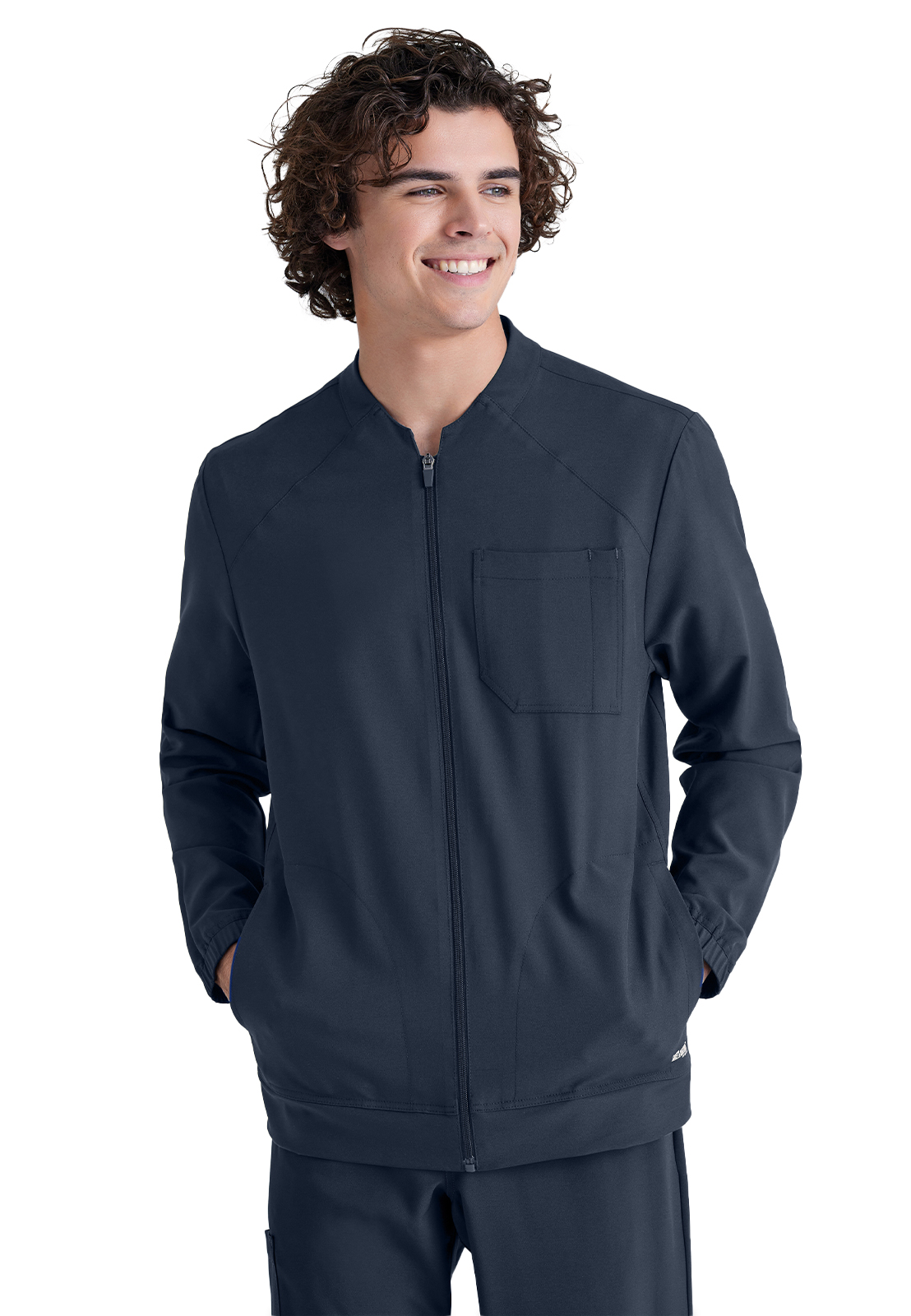 Grey's Anatomy Evolve Stretch - Men's Three-Pocket Cycle Warm Up Scrub Jacket 1