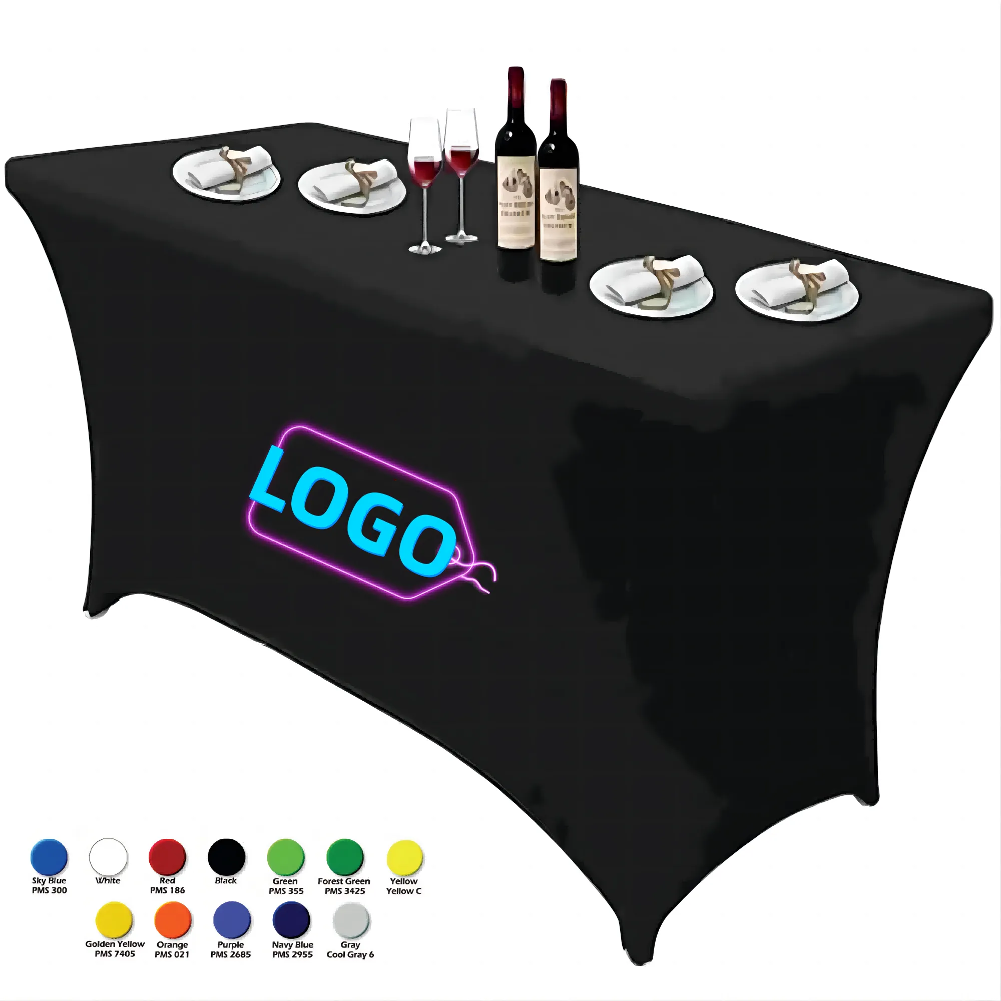 Washable 4FT Stretch Fitted Table Cover 2