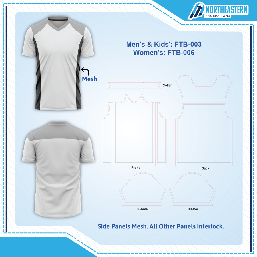 Women's Sublimation Football Fanwear Jersey w/ Shoulder & Mesh Siding 5
