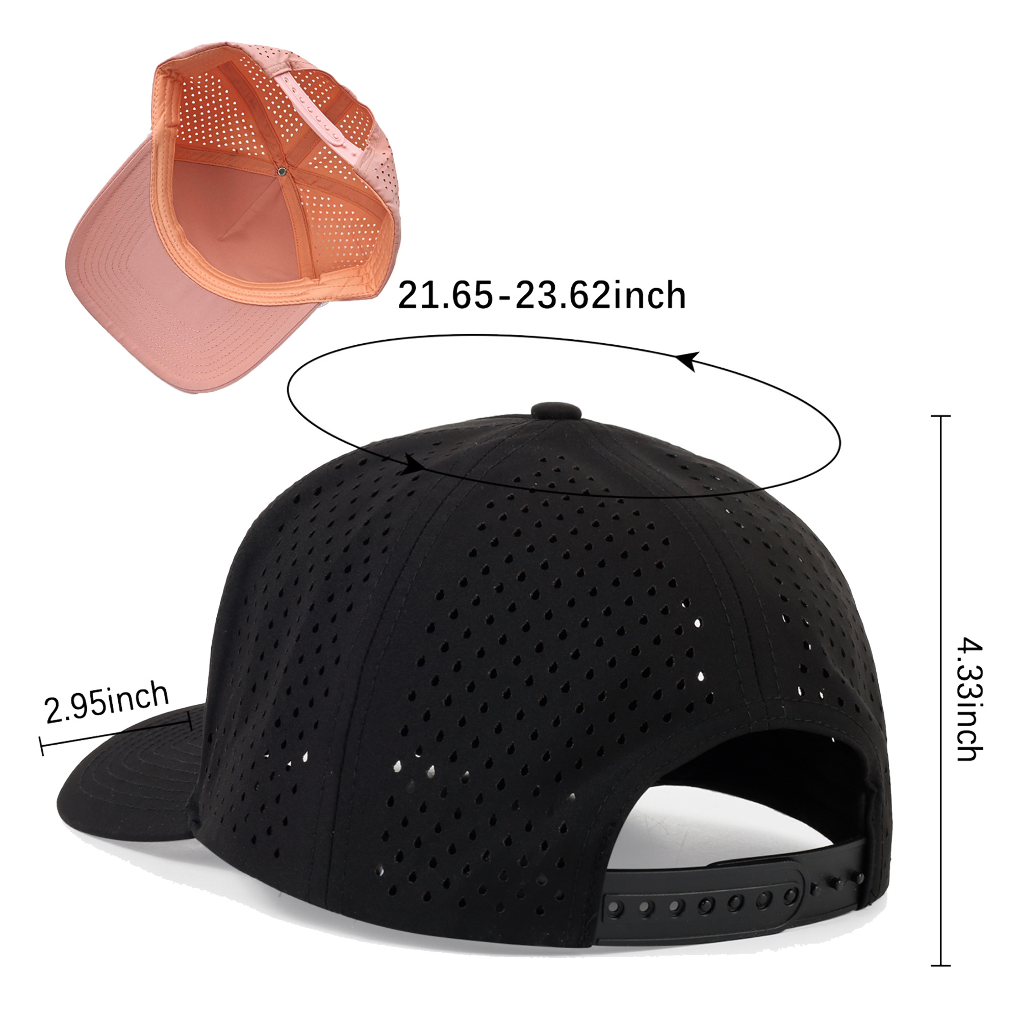 Five Panel Polyester Breathable Baseball Caps 3