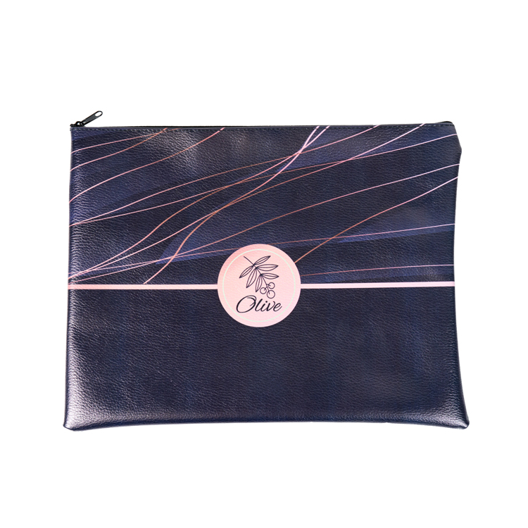 Large Vegan Leather Flat Full Color Amenity Pouch 2