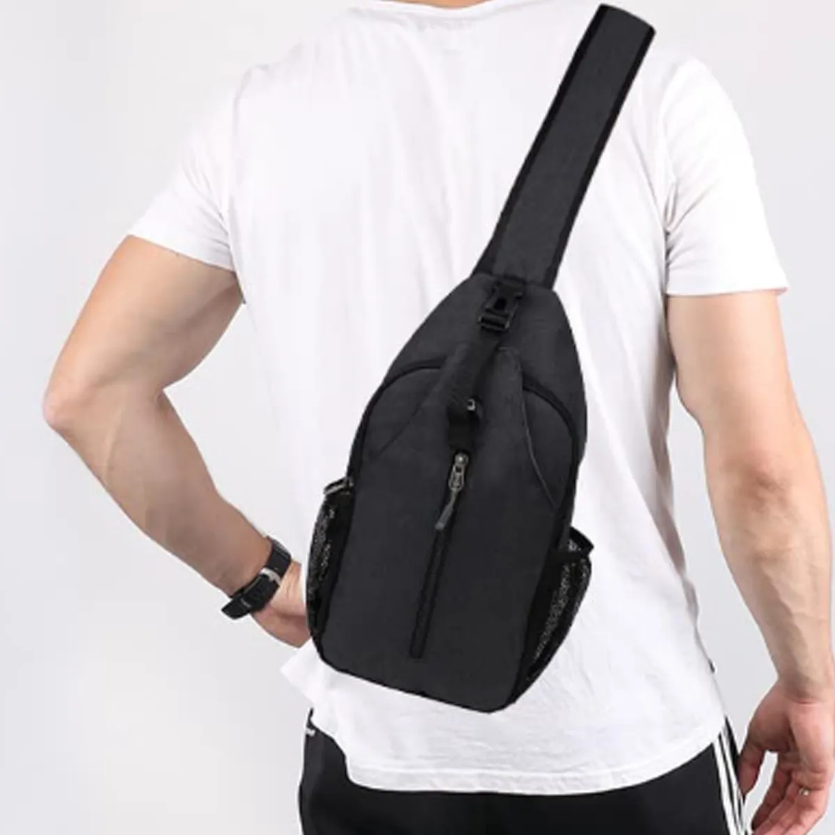 Anti-Theft Crossbody Sling Bag w/ Earphone Port Mash Pockets 7
