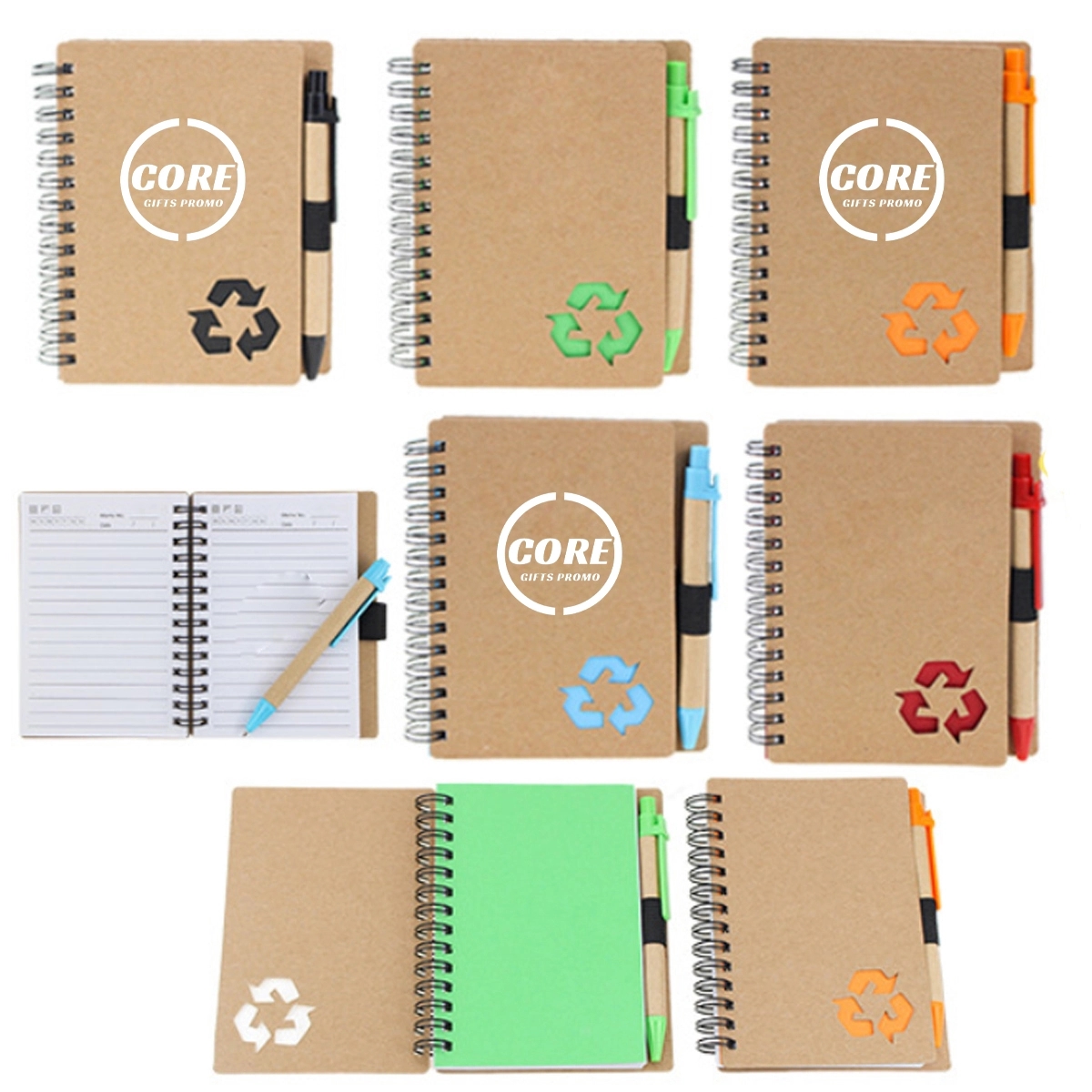 Spiral Notebook Lined Notepad with Pen in Holder 3