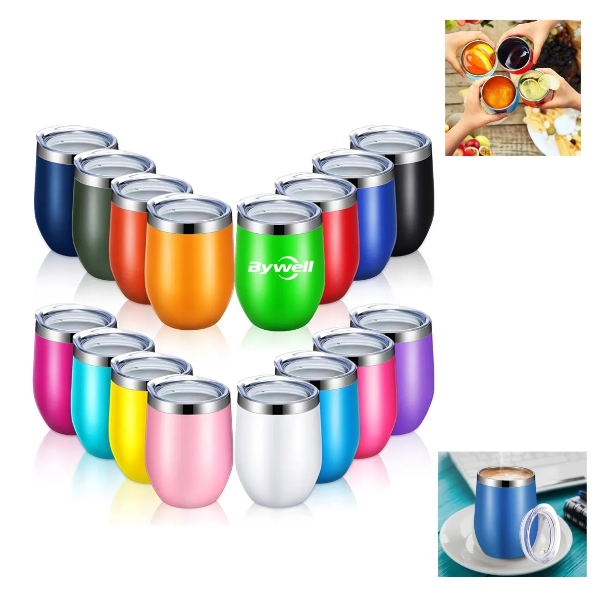 12 Oz Insulated Wine Tumbler with Lid 3