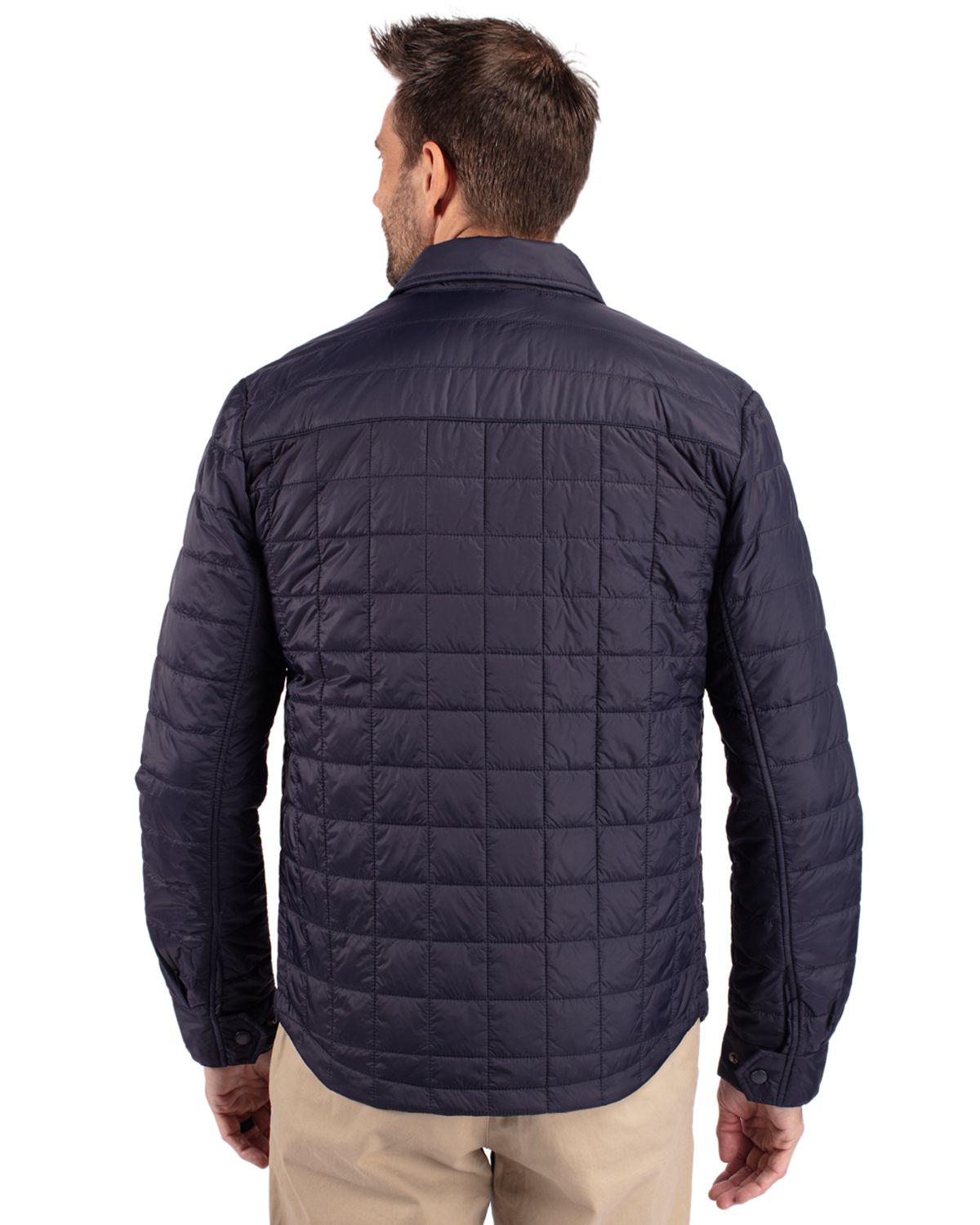 Cutter & Buck Rainier Recycled Insulated Puffer Mens Full Zip Shirt Jacket 18