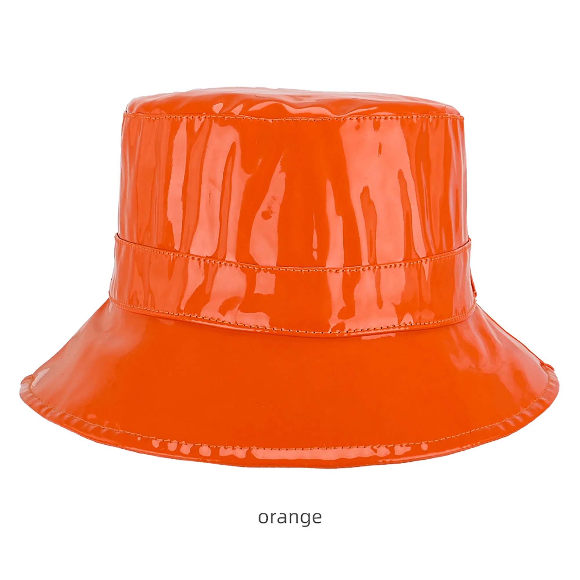 PU Leather Bucket Hat with Wide Brim Sun Coverage 1