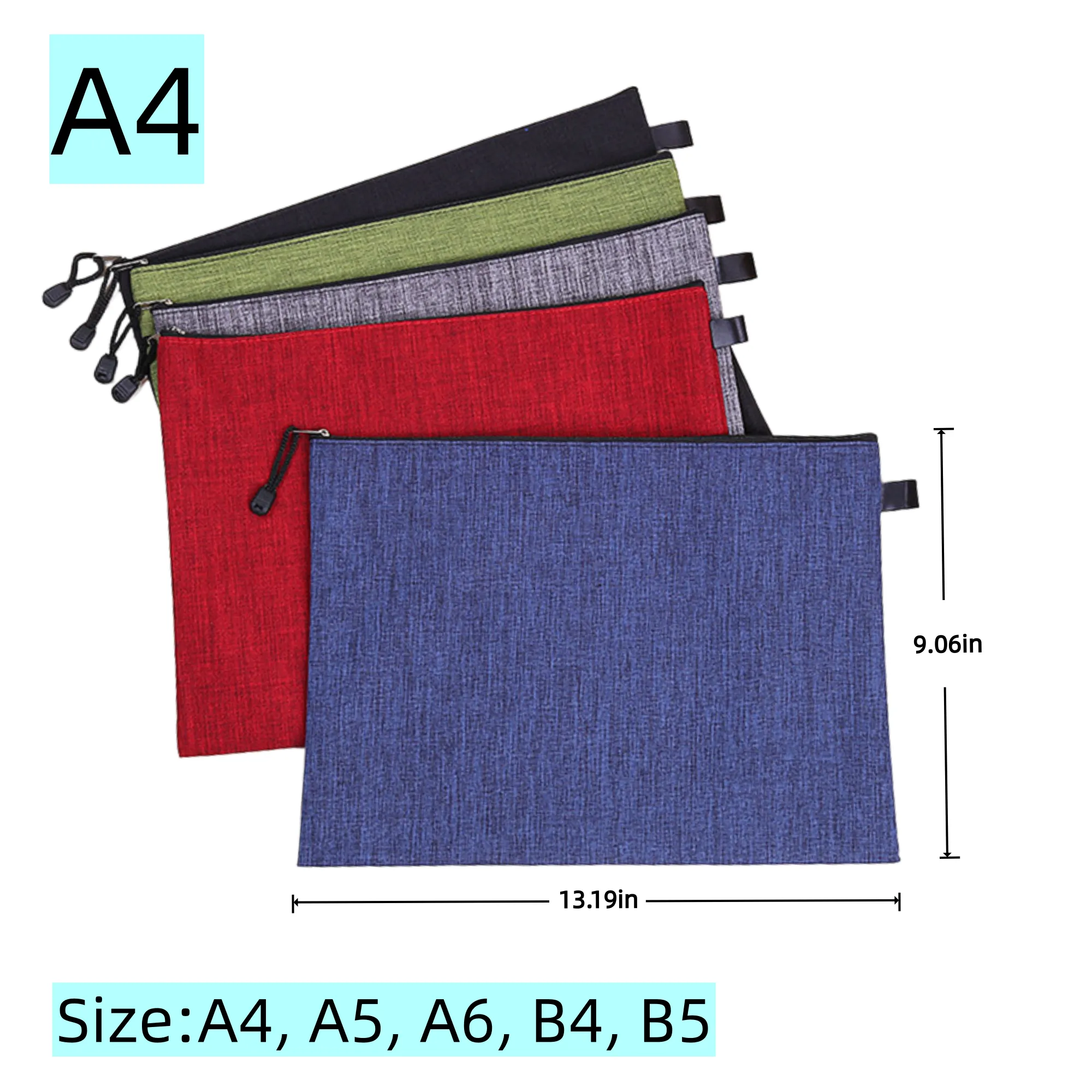 Simple Oxford Zipper Bag Waterproof File Storage Bag 3