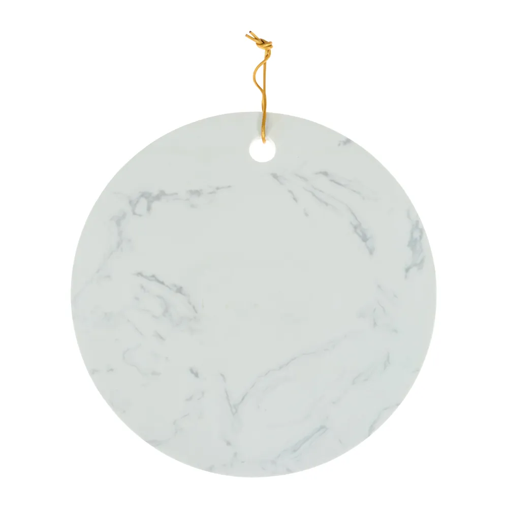 Round Marble Tray with Brass Inset Logo 5